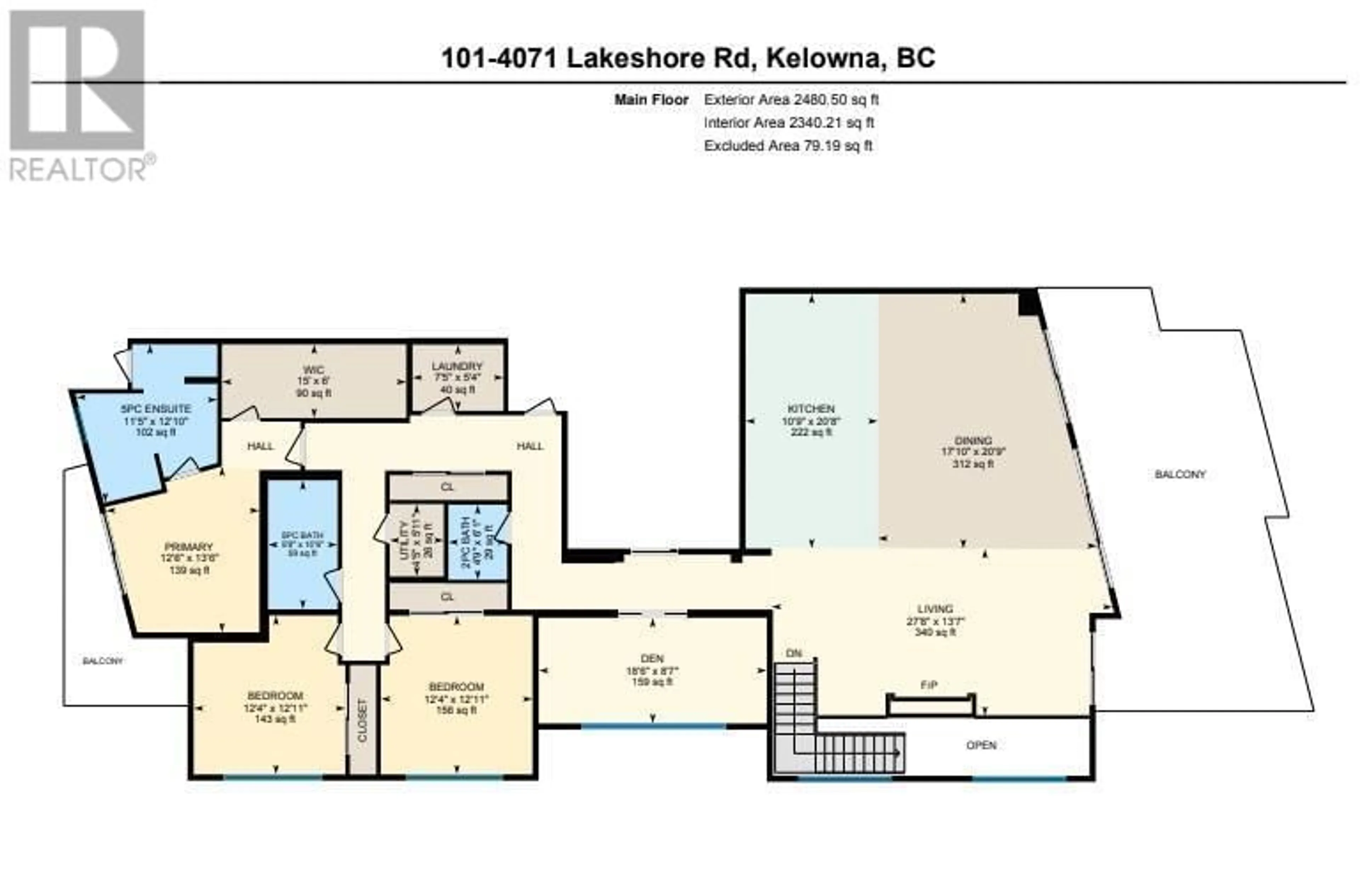 Floor plan for 4071 Lakeshore Road Unit# 101, Kelowna British Columbia V1W1V7