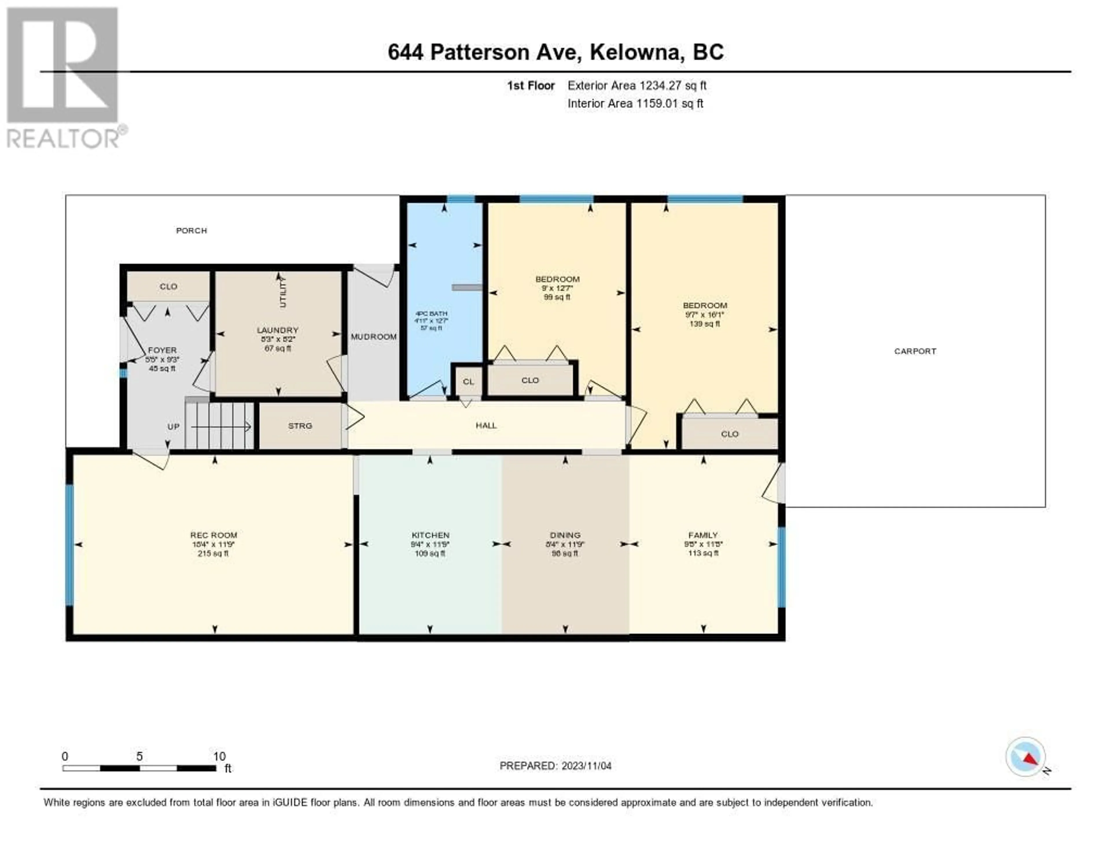 Floor plan for 644-646 Patterson Avenue, Kelowna British Columbia V1Y5C6