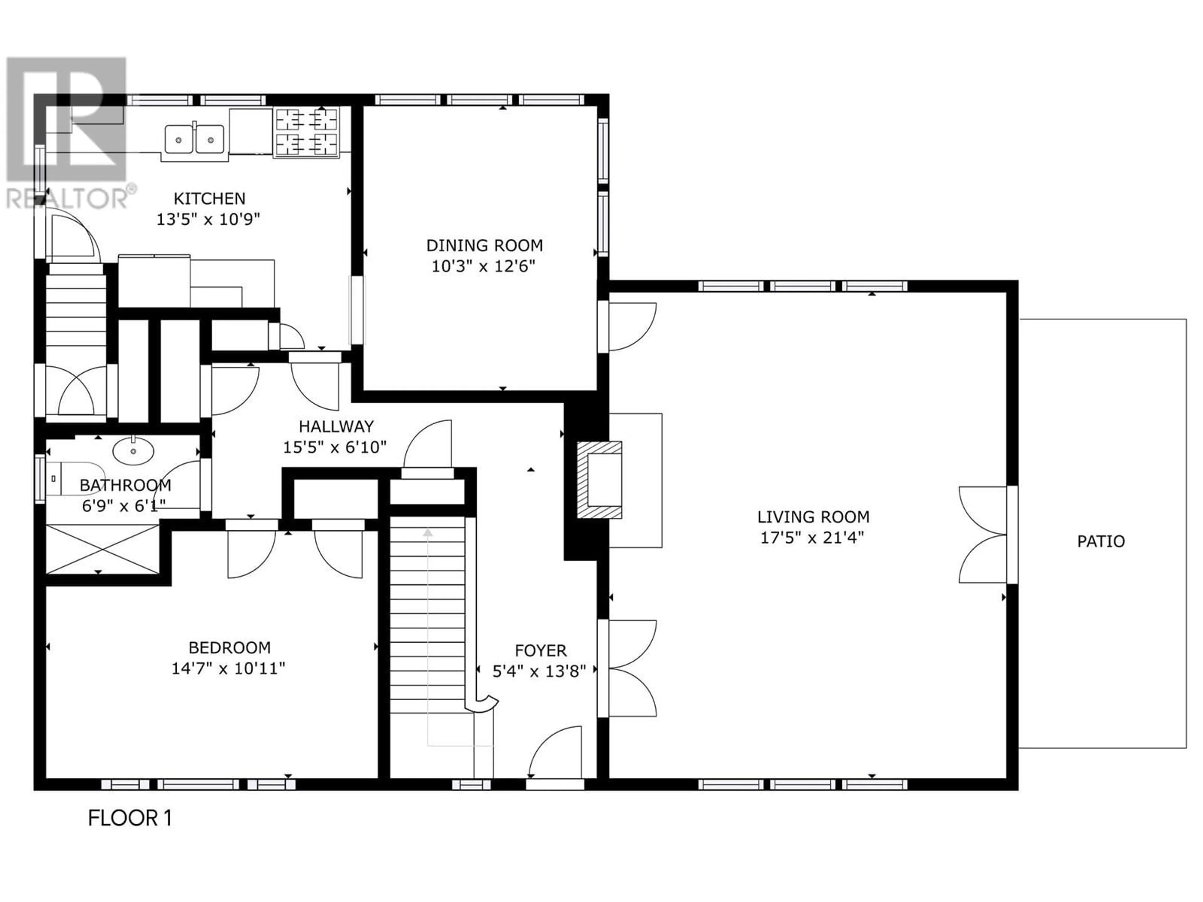 Floor plan for 1812 Marshall Street, Kelowna British Columbia V1Y2B7