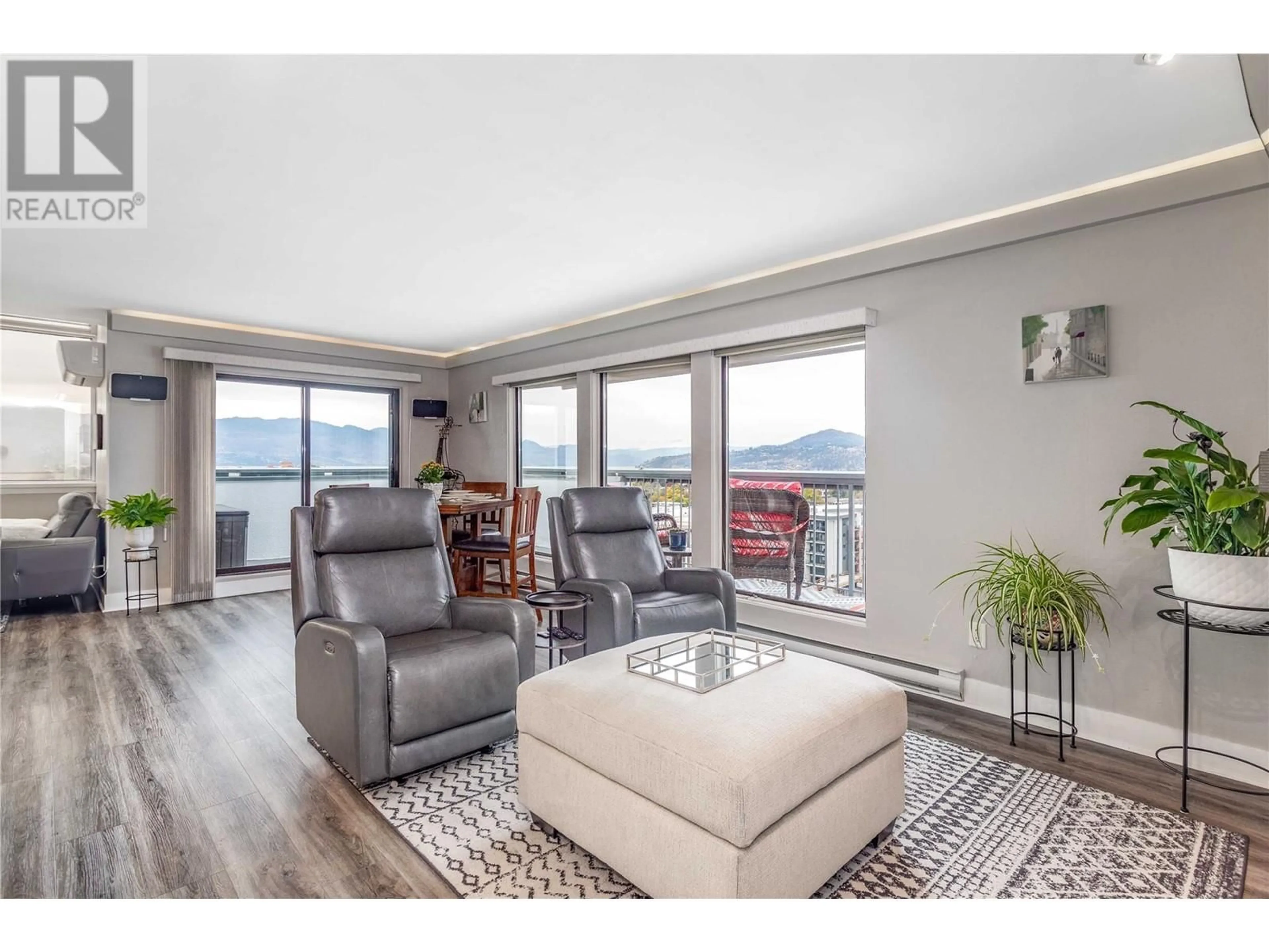 Living room, wood floors for 737 Leon Avenue Unit# 1401, Kelowna British Columbia V1Y8L6