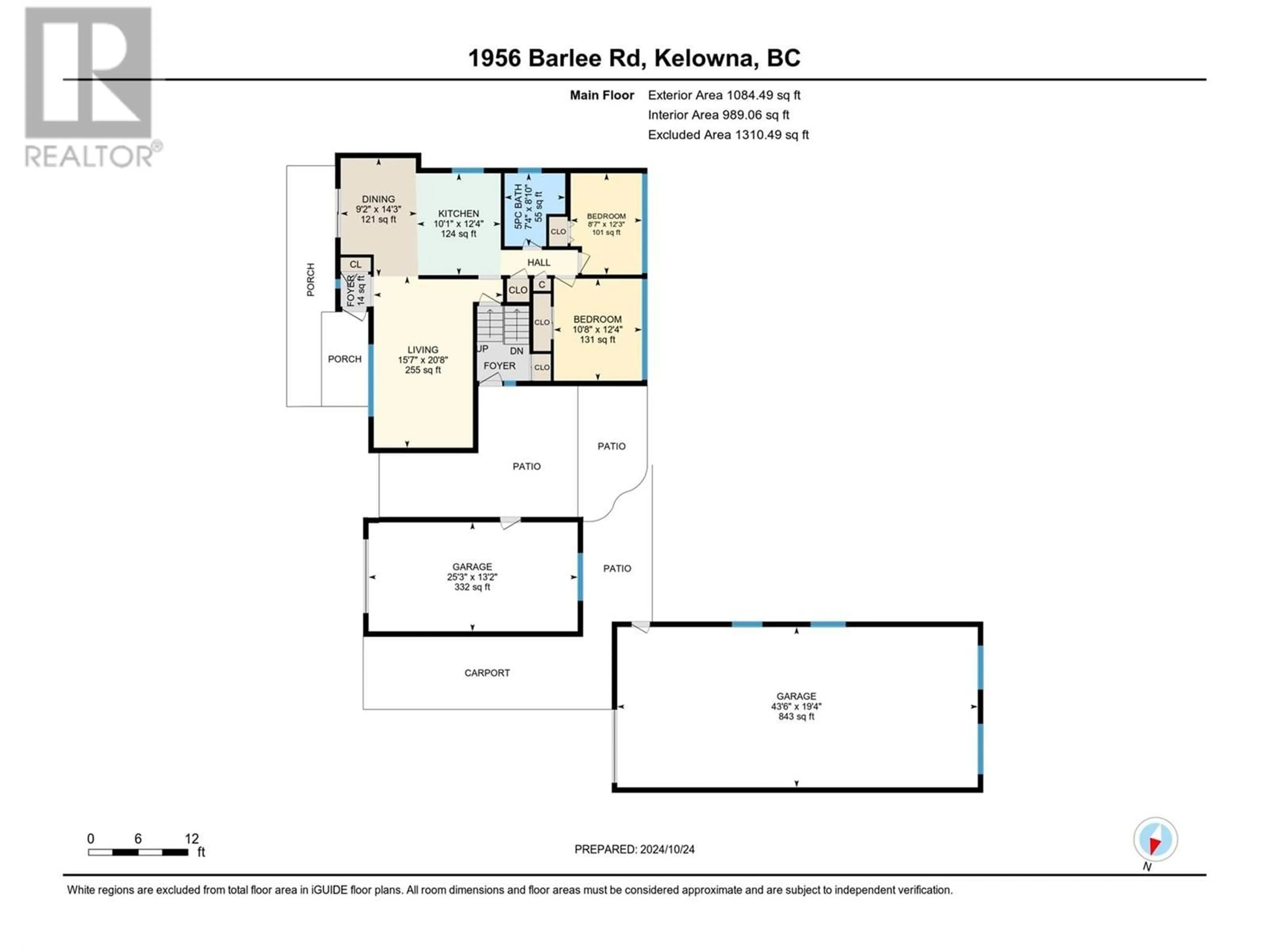 Floor plan for 1956 Barlee Road, Kelowna British Columbia V1Y4S4