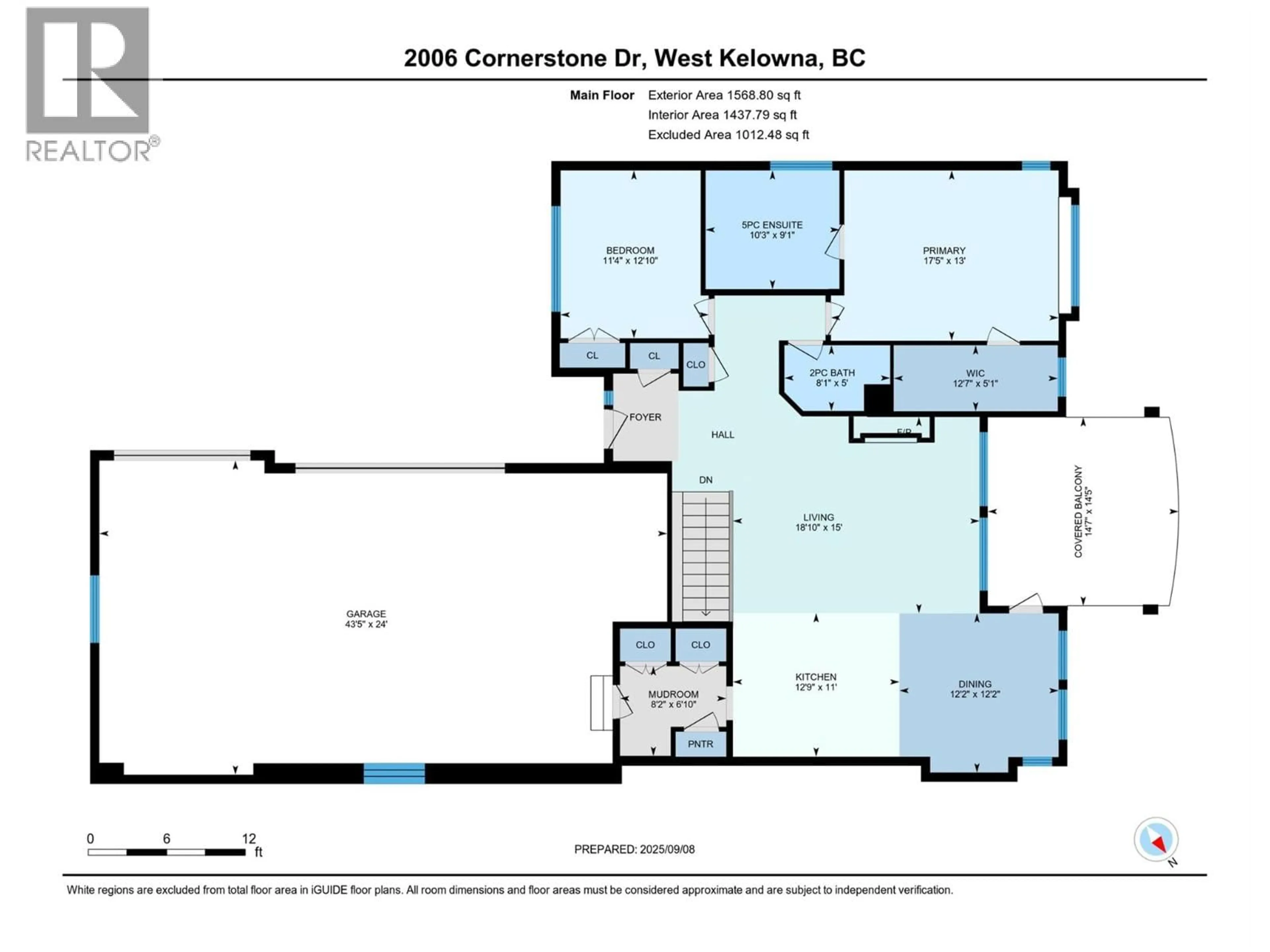 Floor plan for 2006 CORNERSTONE DRIVE, West Kelowna British Columbia V4T2Y3