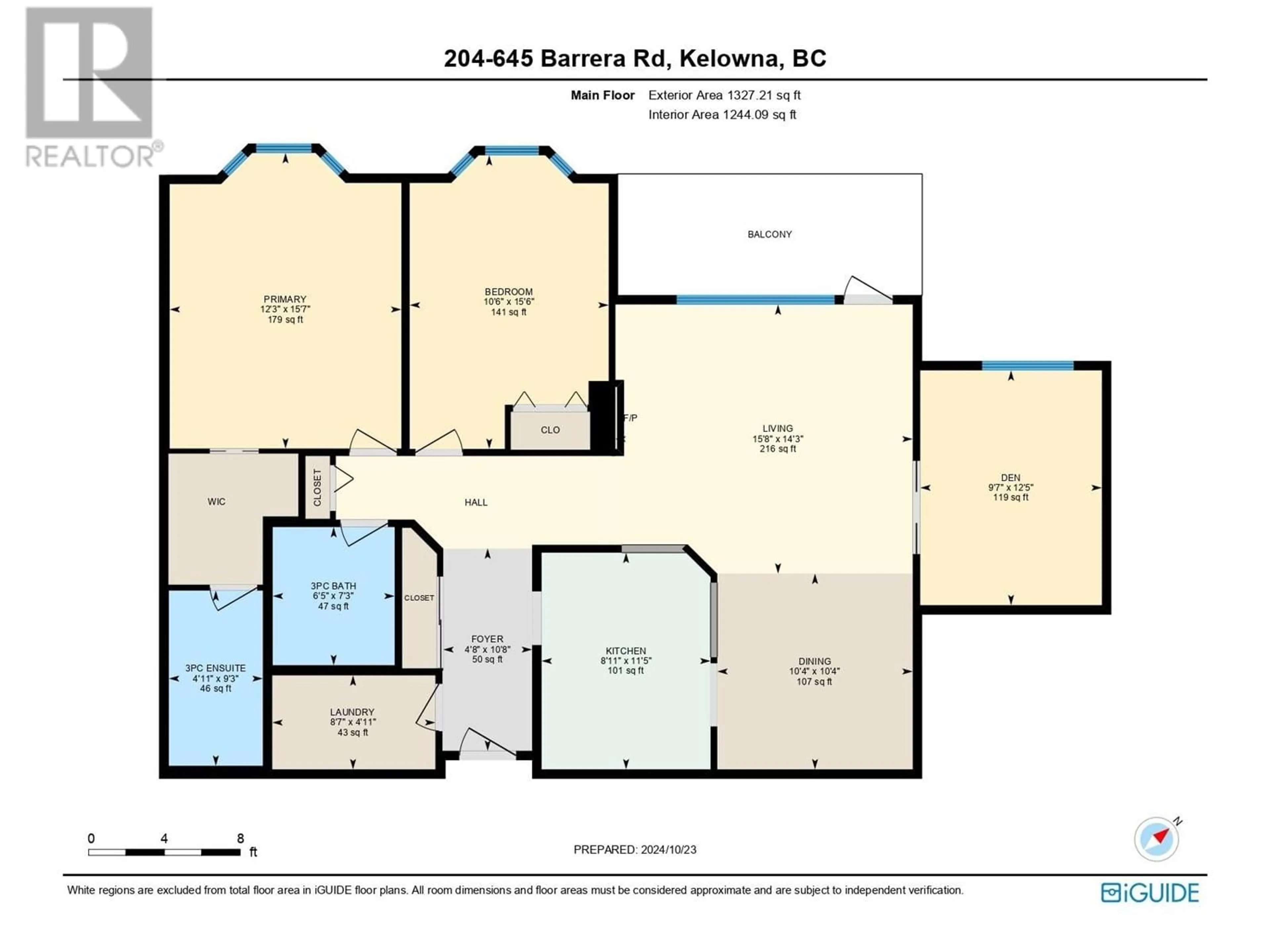 Floor plan for 204 - 645 BARRERA ROAD, Kelowna British Columbia V1W3C9