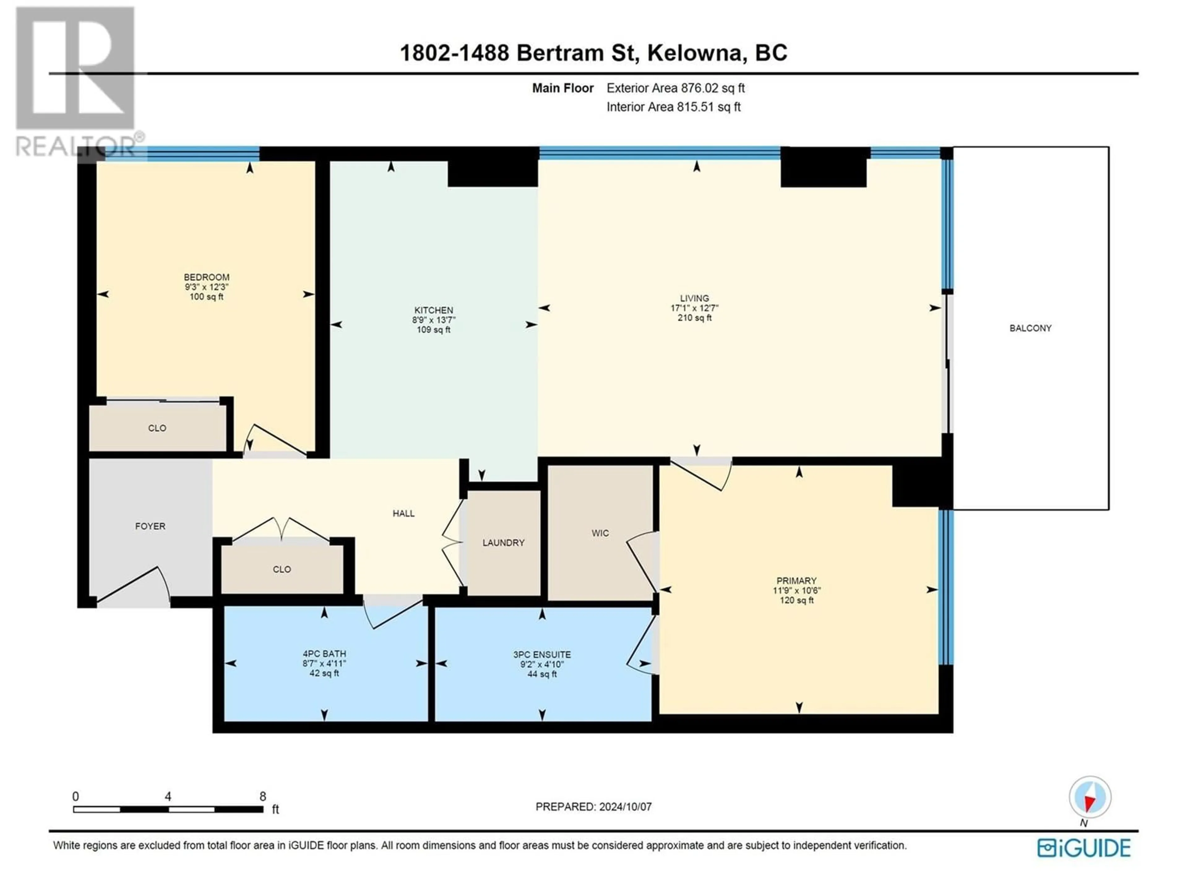 Floor plan for 1488 Bertram Street Unit# 1802, Kelowna British Columbia V1Y6P2