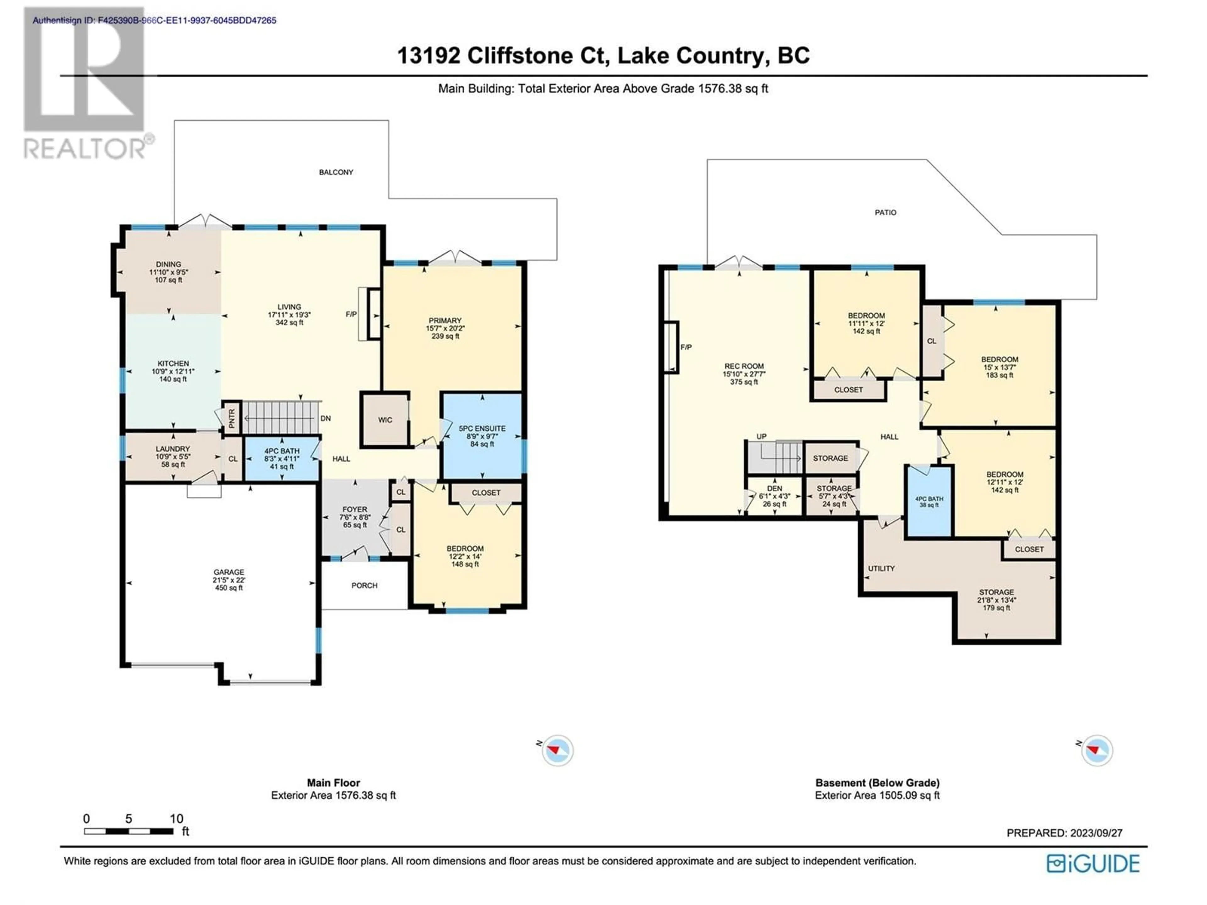 Floor plan for 13192 Cliffstone Court, Lake Country British Columbia V4V2R1