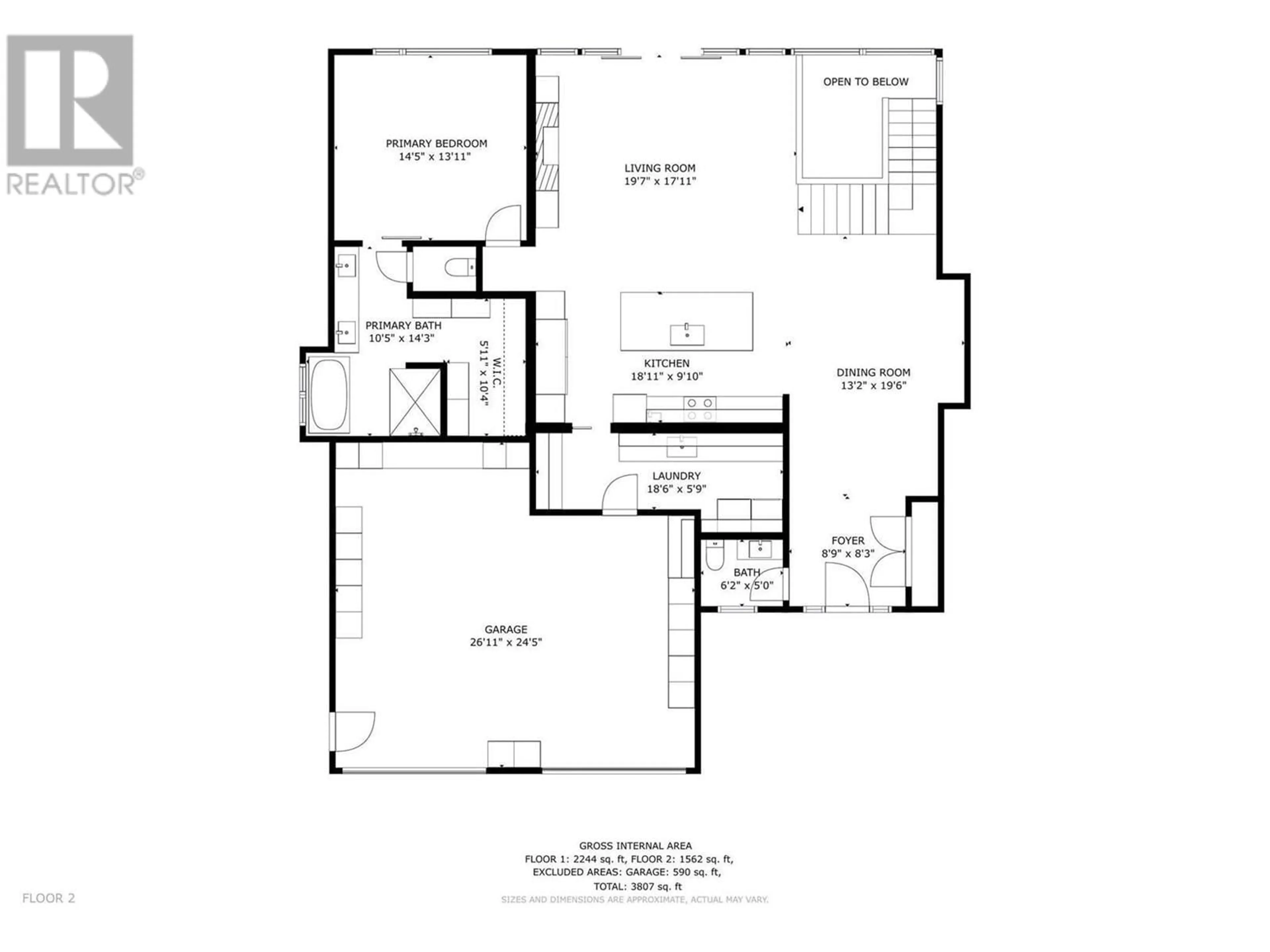 Floor plan for 1505 Fairwood Lane, Kelowna British Columbia V1P0A4