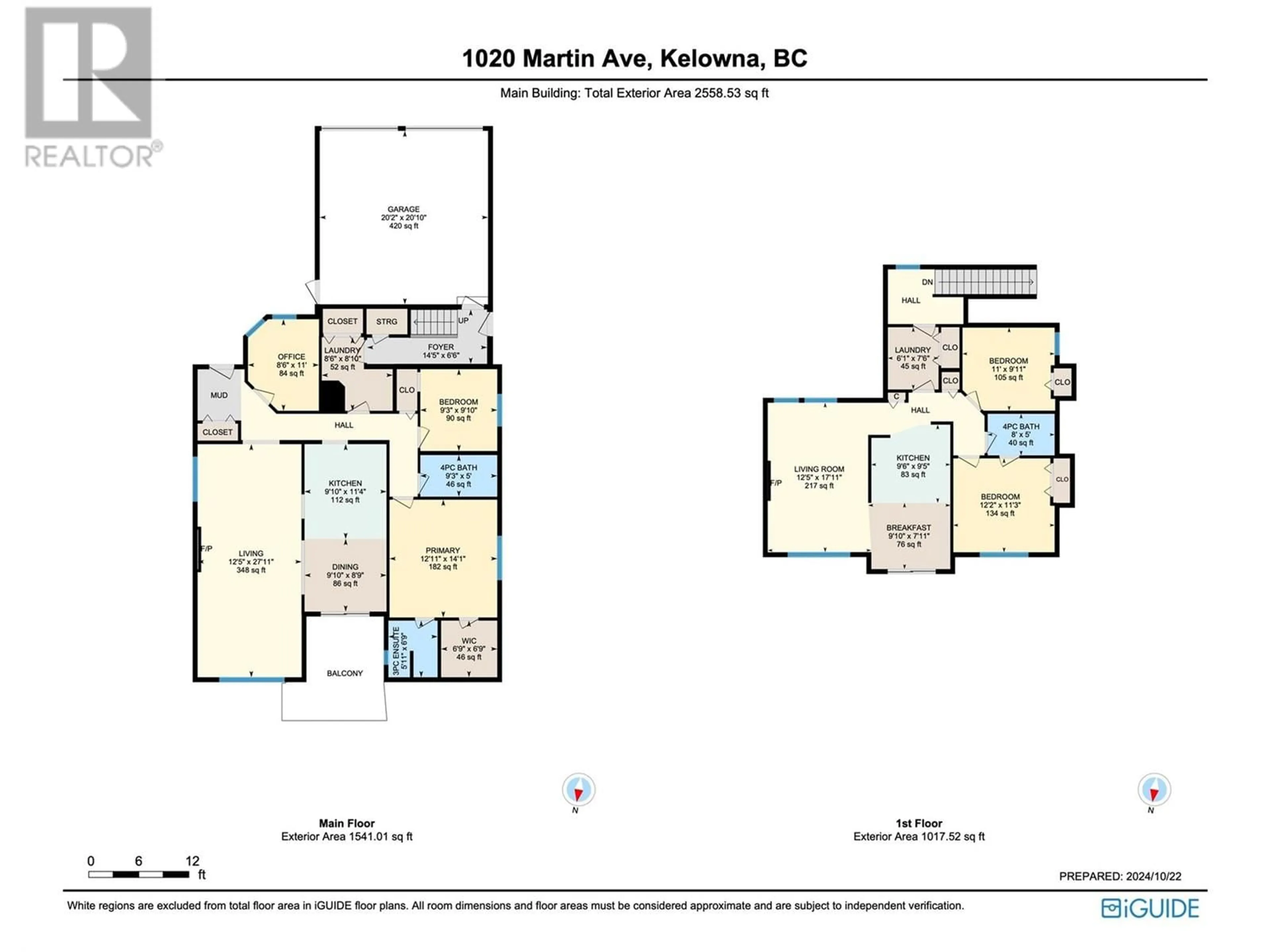 Floor plan for 1020 Martin Avenue, Kelowna British Columbia V1Y6V5