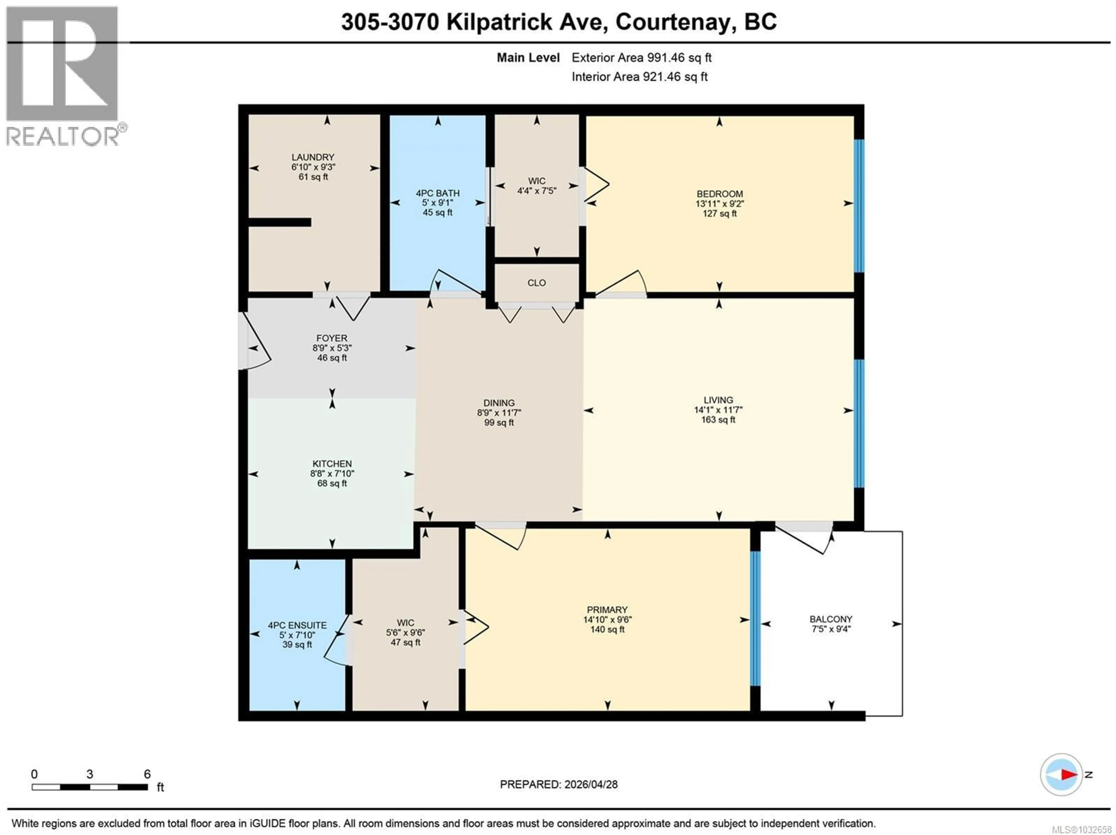 Floor plan for 305 - 3070 KILPATRICK AVENUE, Courtenay British Columbia V9N0G7