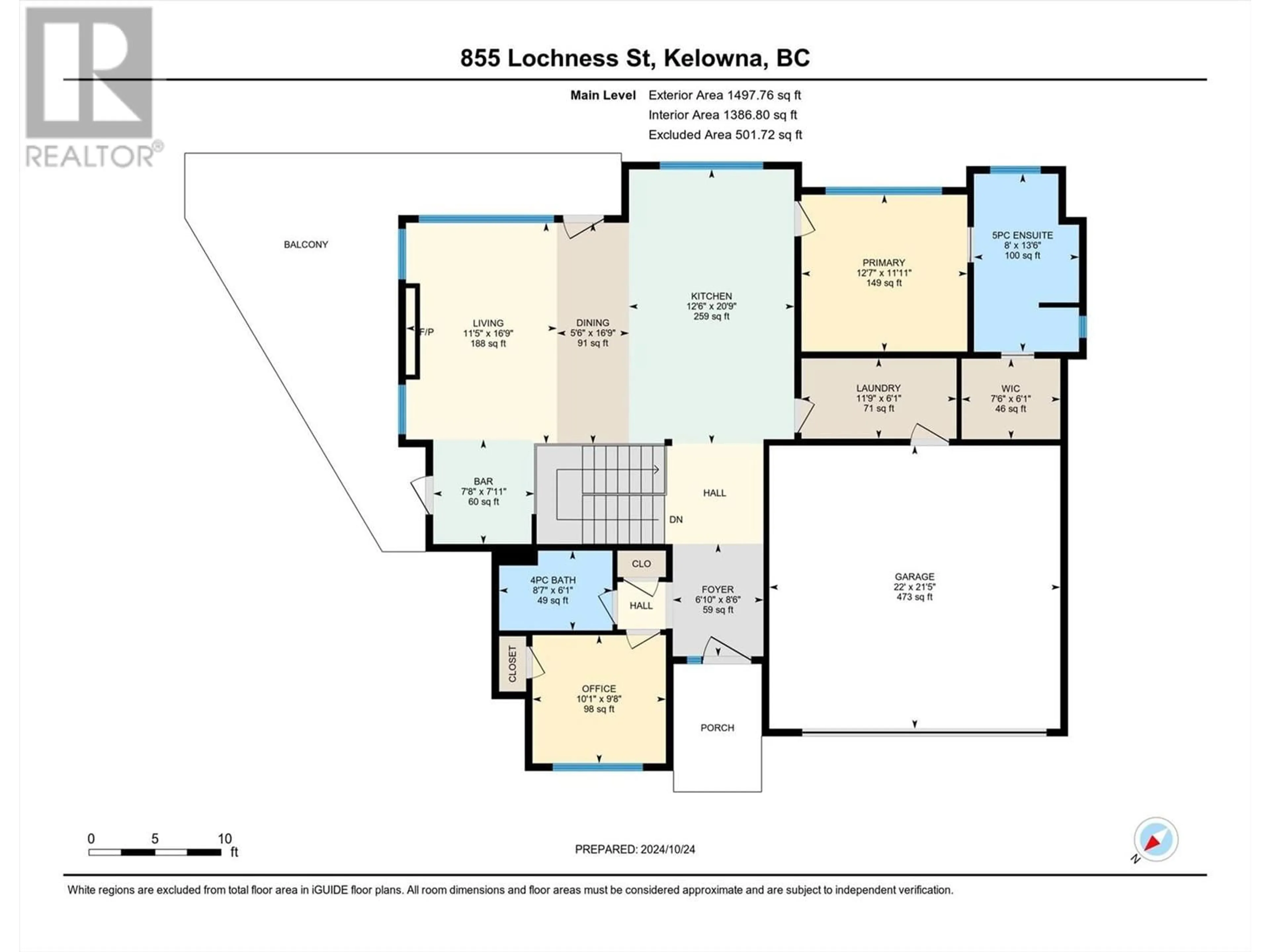 Floor plan for 855 Lochness Street, Kelowna British Columbia V1P0A3