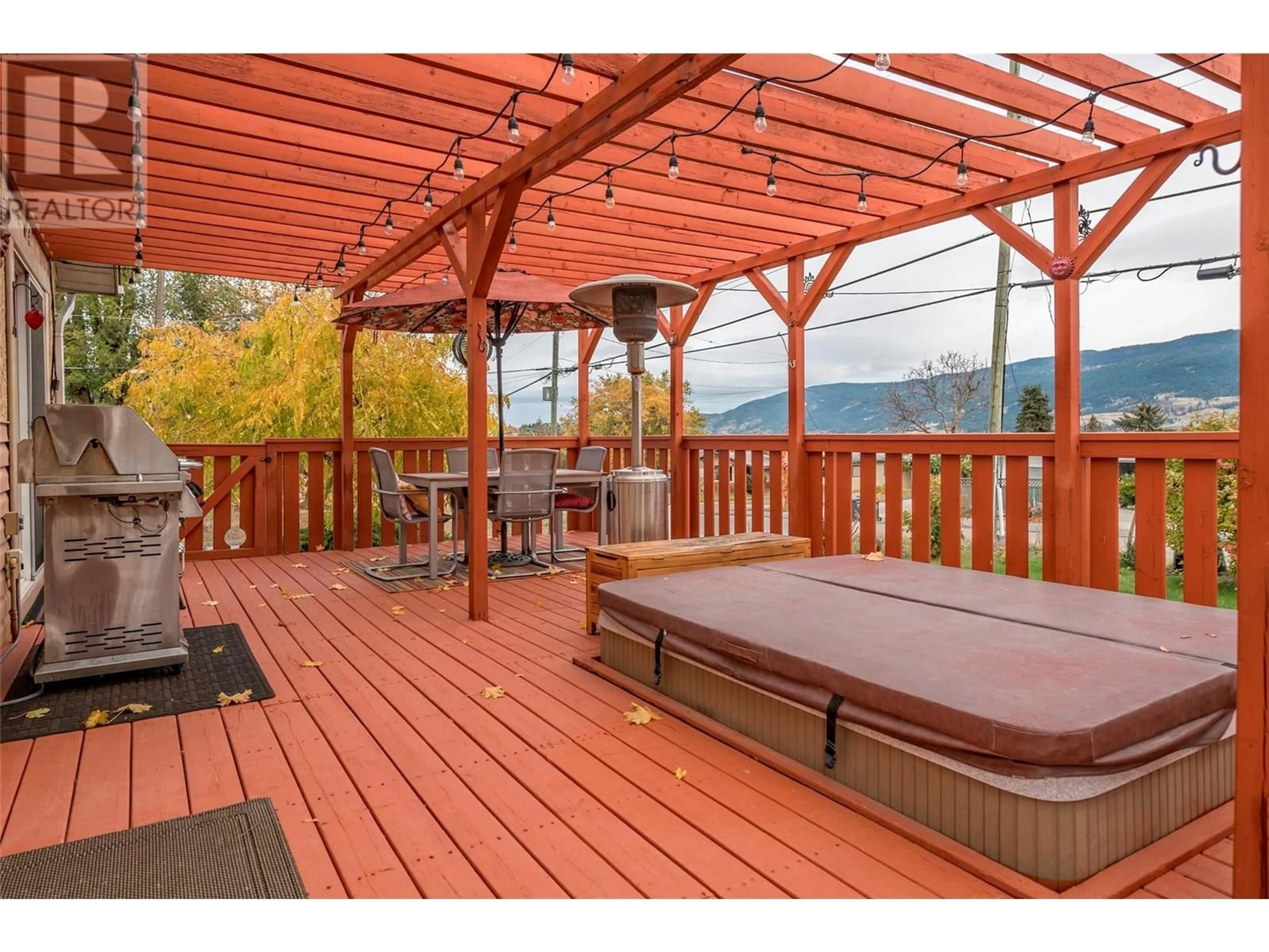 Patio, the fenced backyard for 2191 Amundsen Road, Lake Country British Columbia V4V1J1