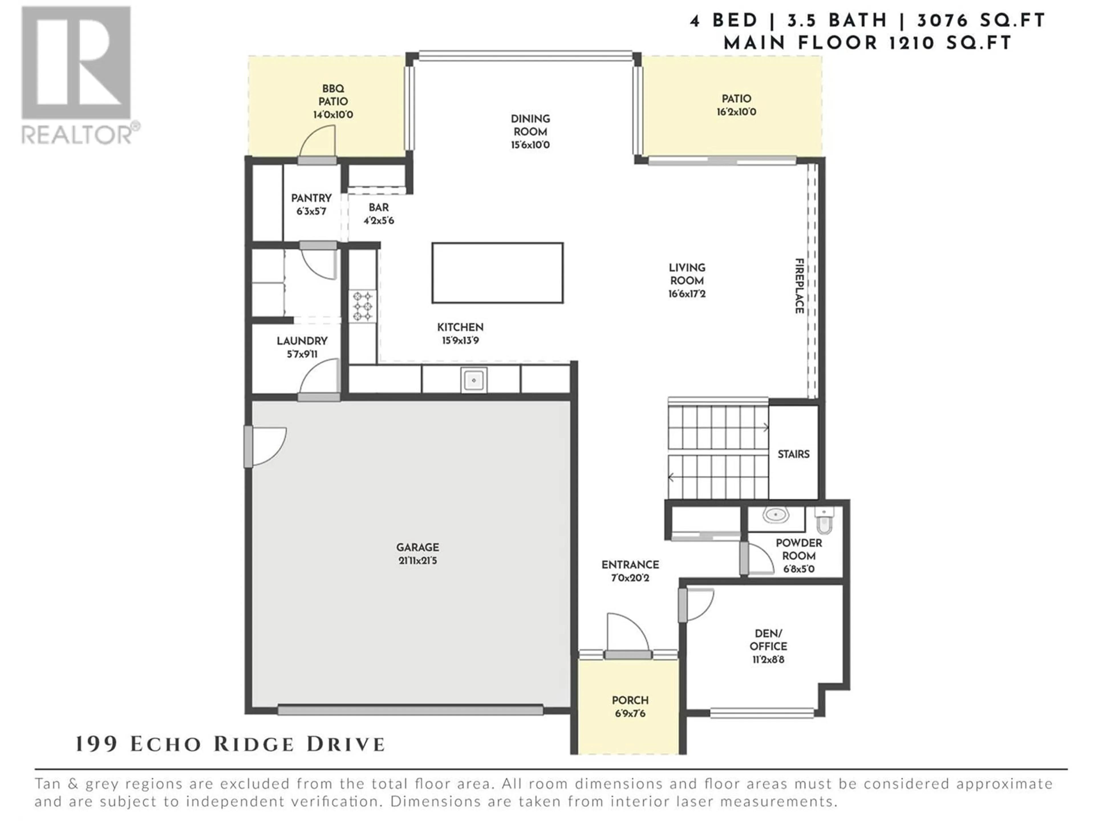 Floor plan for 199 Echo Ridge Drive, Kelowna British Columbia V1V0C9