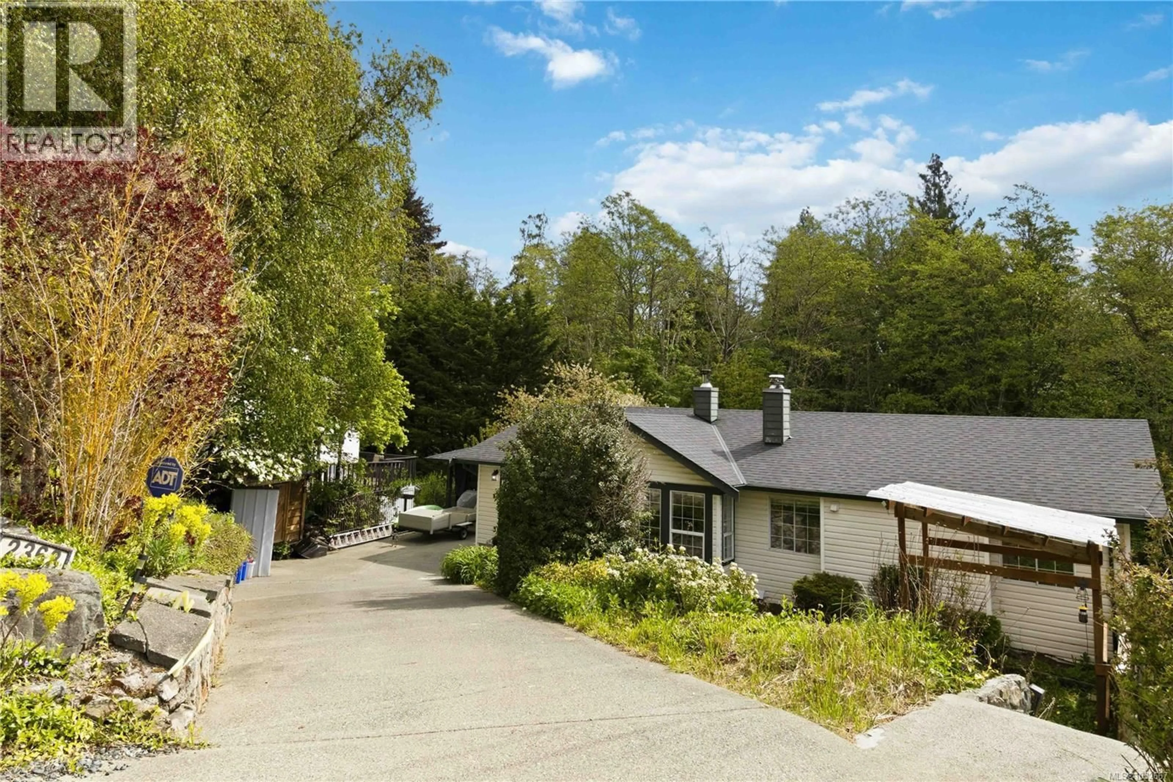 A pic from outside/outdoor area/front of a property/back of a property/a pic from drone, street for 2363 GALENA ROAD, Sooke British Columbia V9Z0M4