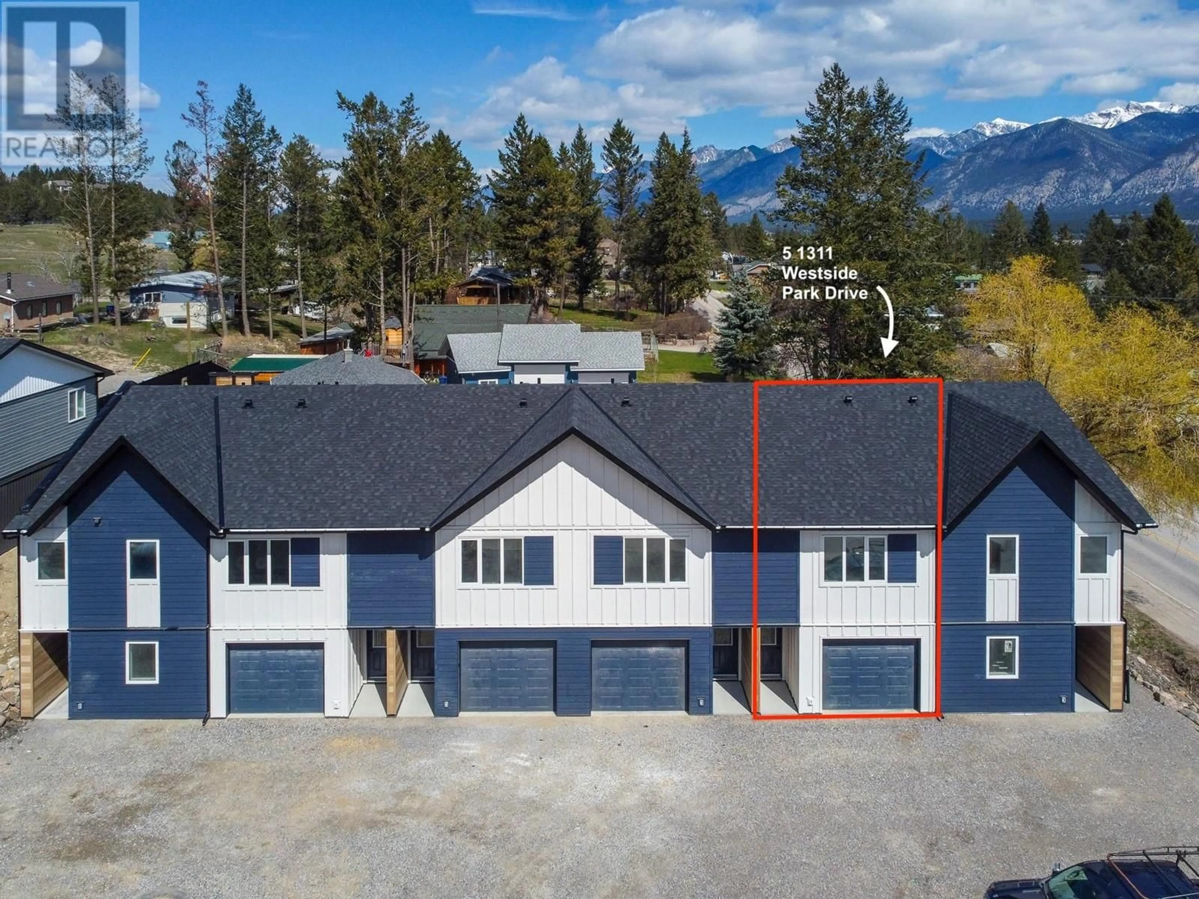 A pic from exterior of the house or condo, the front or back of building for 1311 Westside Park Drive Unit# 5, Invermere British Columbia V0A1K4