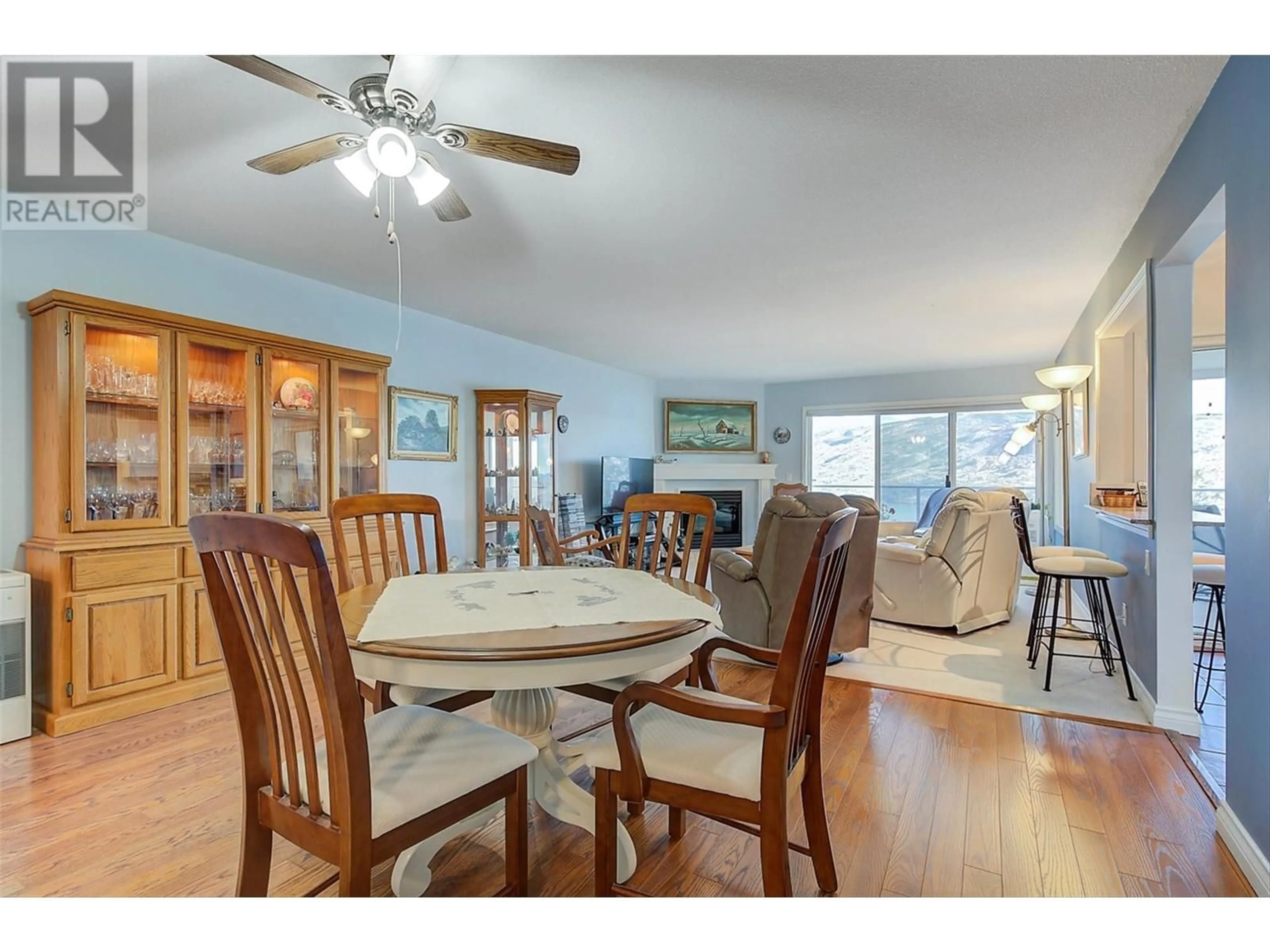 Dining room, wood floors, cottage for 4470 Ponderosa Drive Unit# 103, Peachland British Columbia V0H1X5