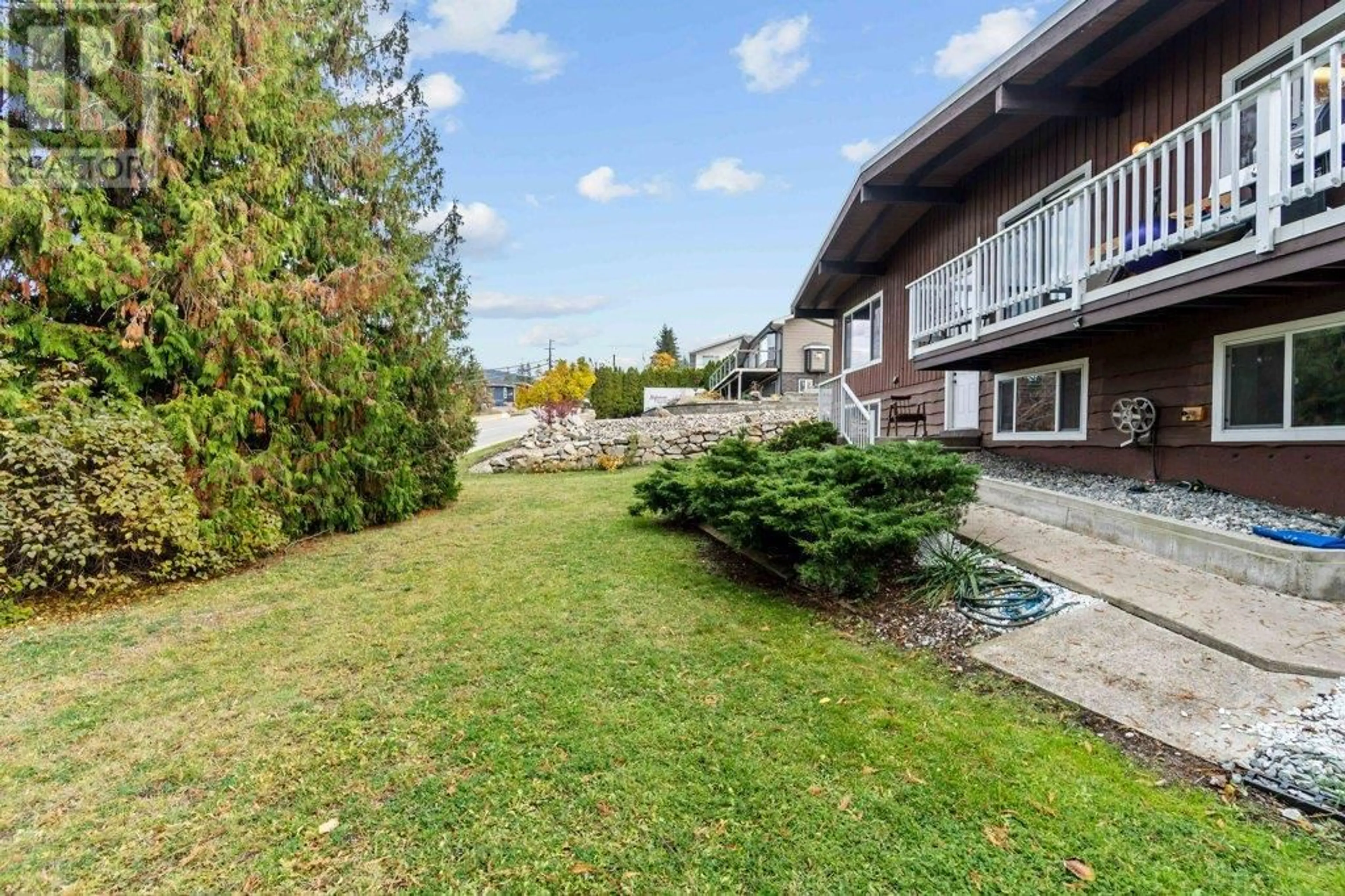 Patio, the fenced backyard for 2190 Okanagan Avenue SE, Salmon Arm British Columbia V1E1H4