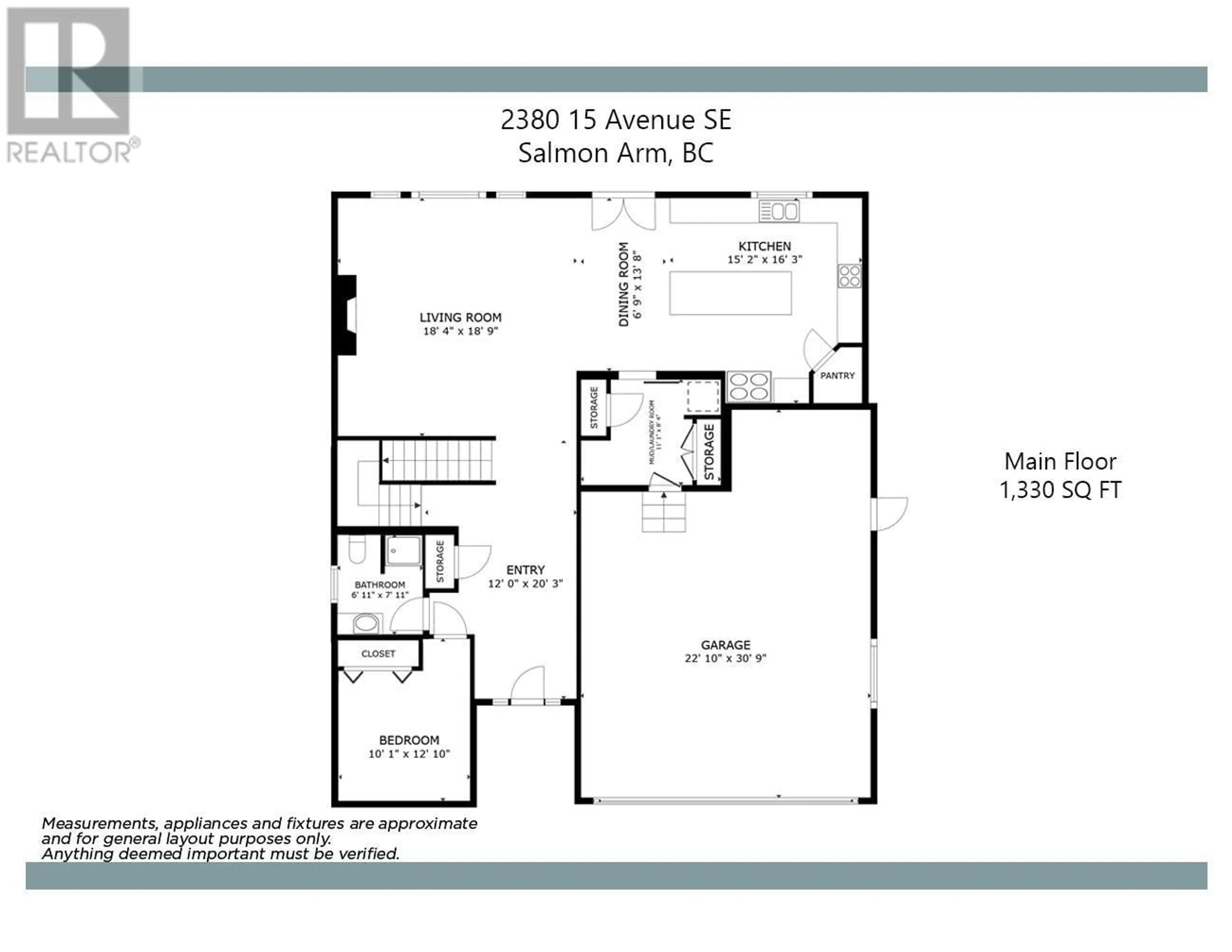 Floor plan for 2380 15 Avenue SE, Salmon Arm British Columbia V1E0E7