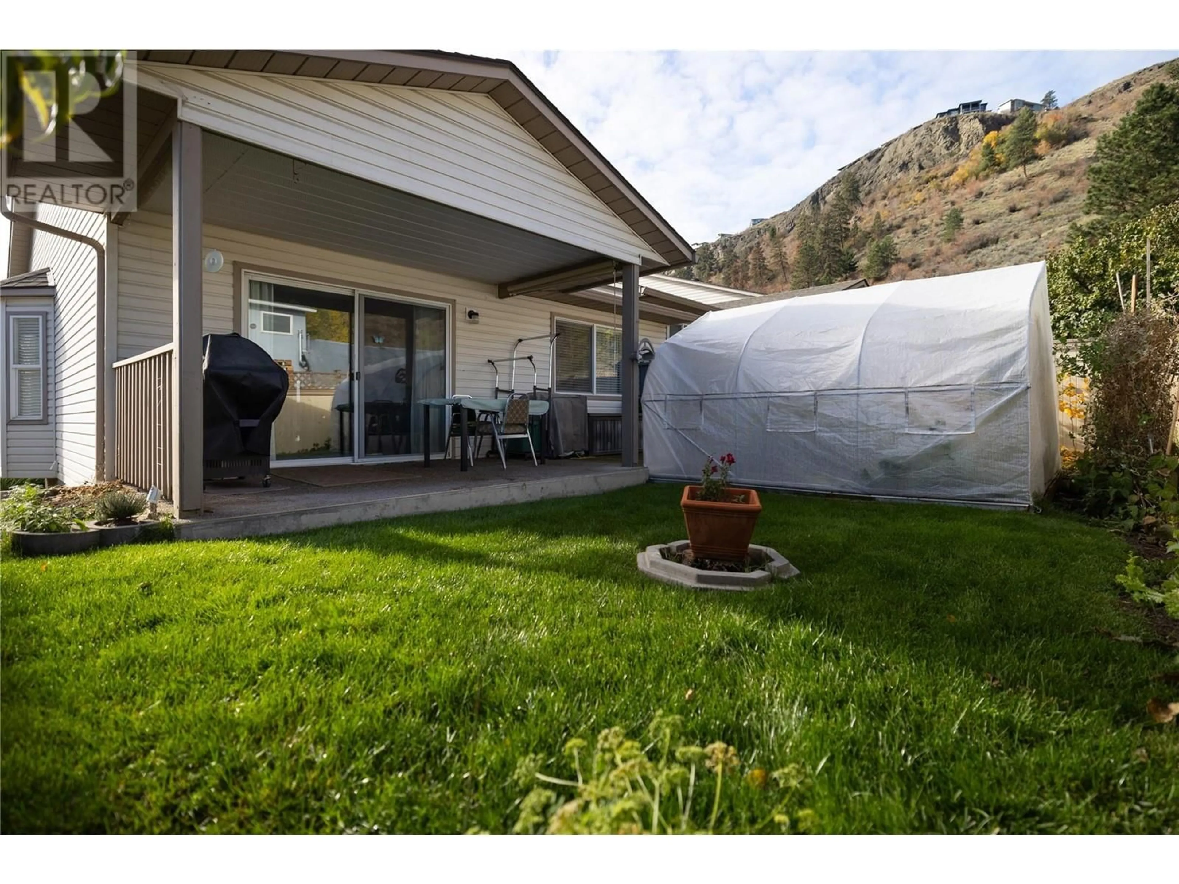 Patio, mountain view for 7 - 4210 ALEXIS PARK DRIVE, Vernon British Columbia V1T6H3