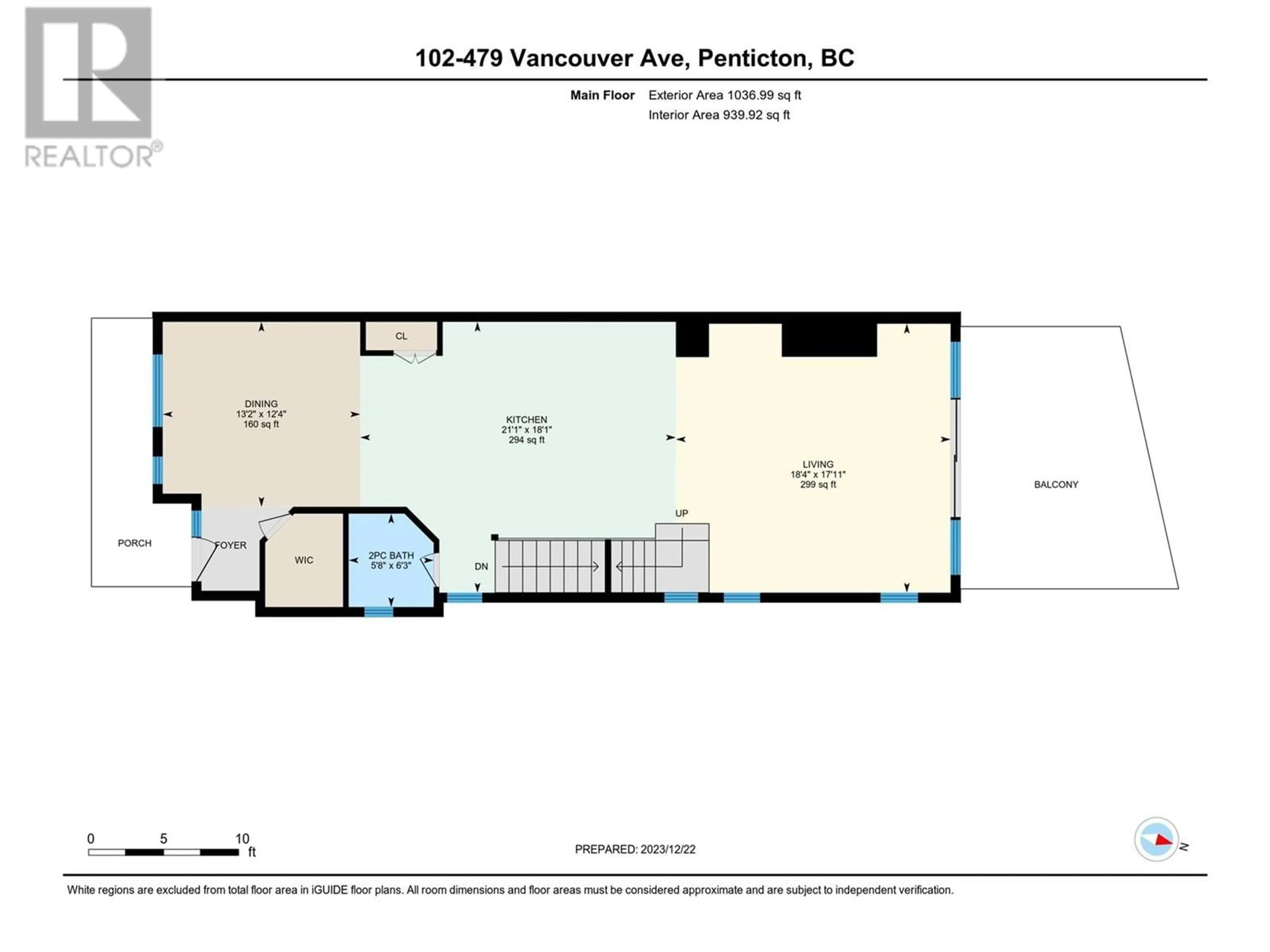 Floor plan for 479 VANCOUVER Avenue Unit# 102, Penticton British Columbia V2A1A4