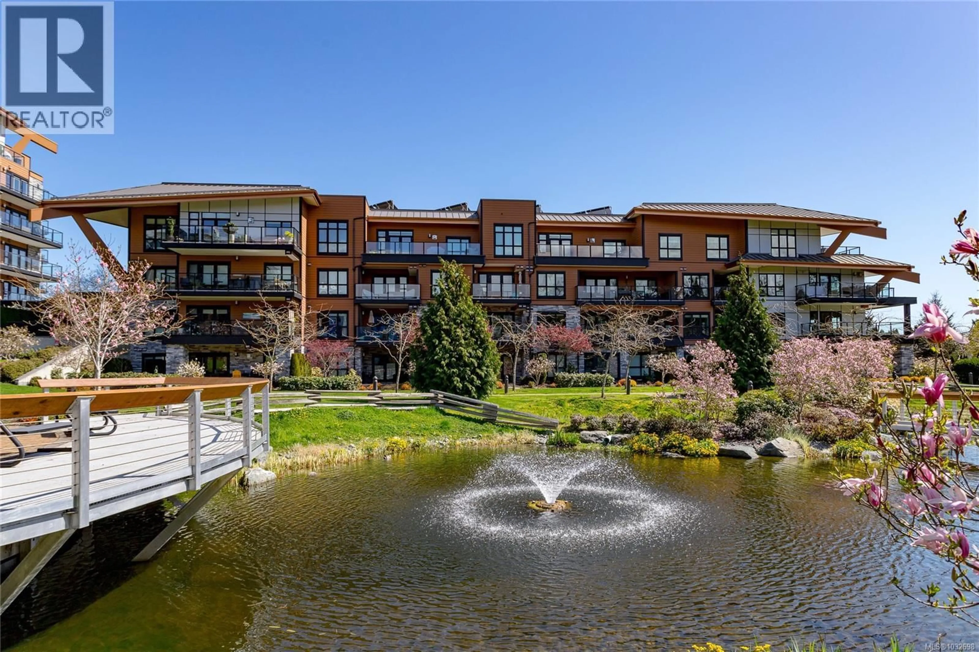 Patio, water/lake/river/ocean view for 105 - 745 TRAVINO LANE, Saanich British Columbia V8Z0E5