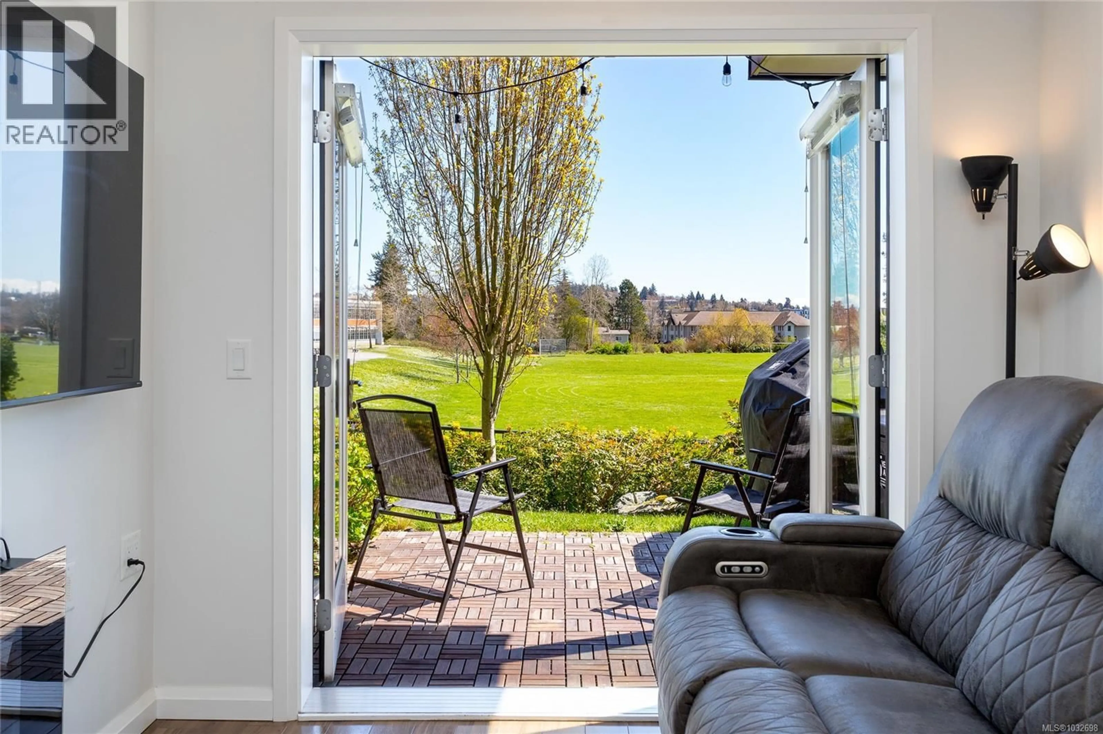 Patio, water/lake/river/ocean view for 105 - 745 TRAVINO LANE, Saanich British Columbia V8Z0E5