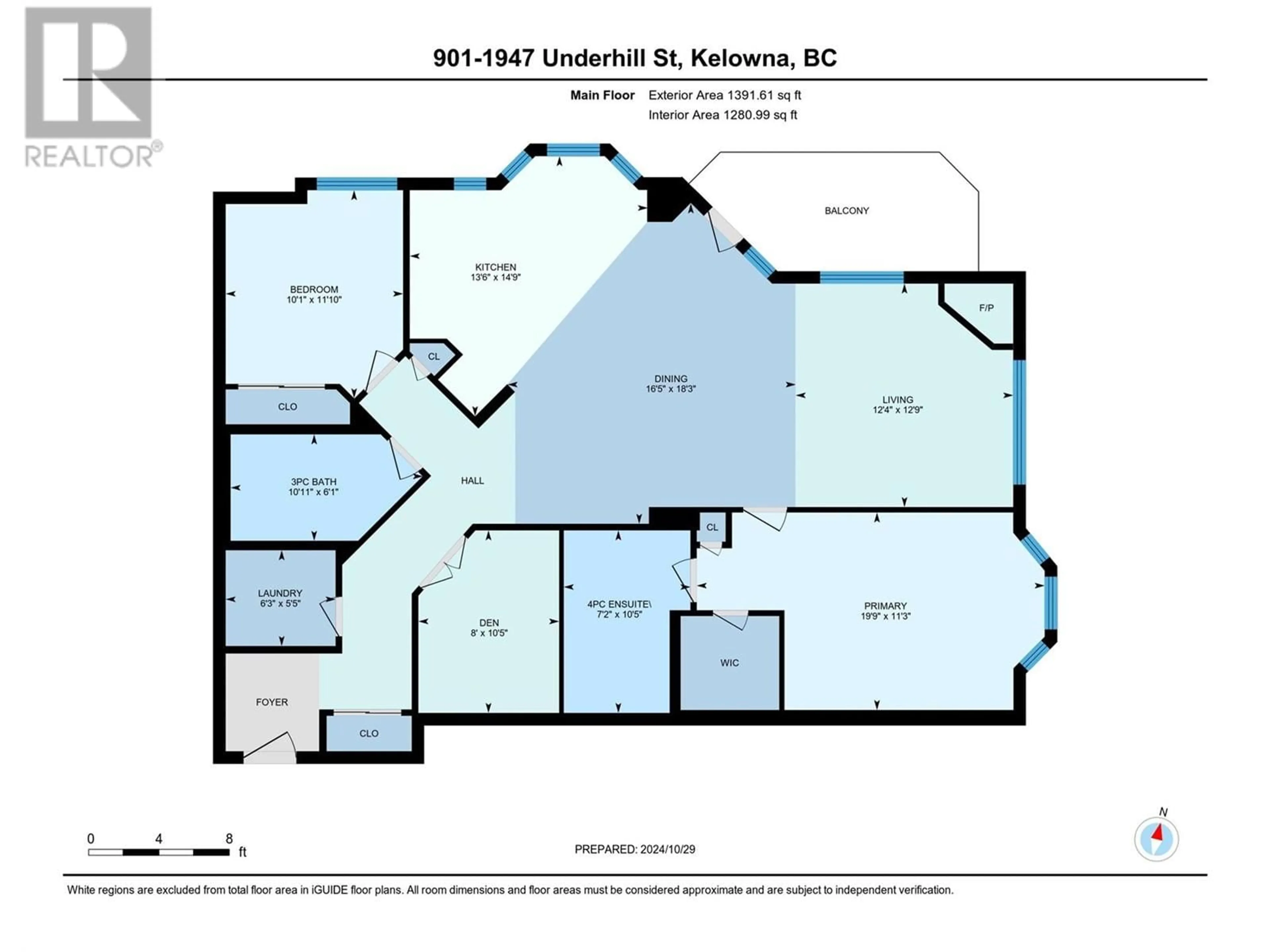 Floor plan for 901 - 1947 UNDERHILL STREET, Kelowna British Columbia V1X7Z5