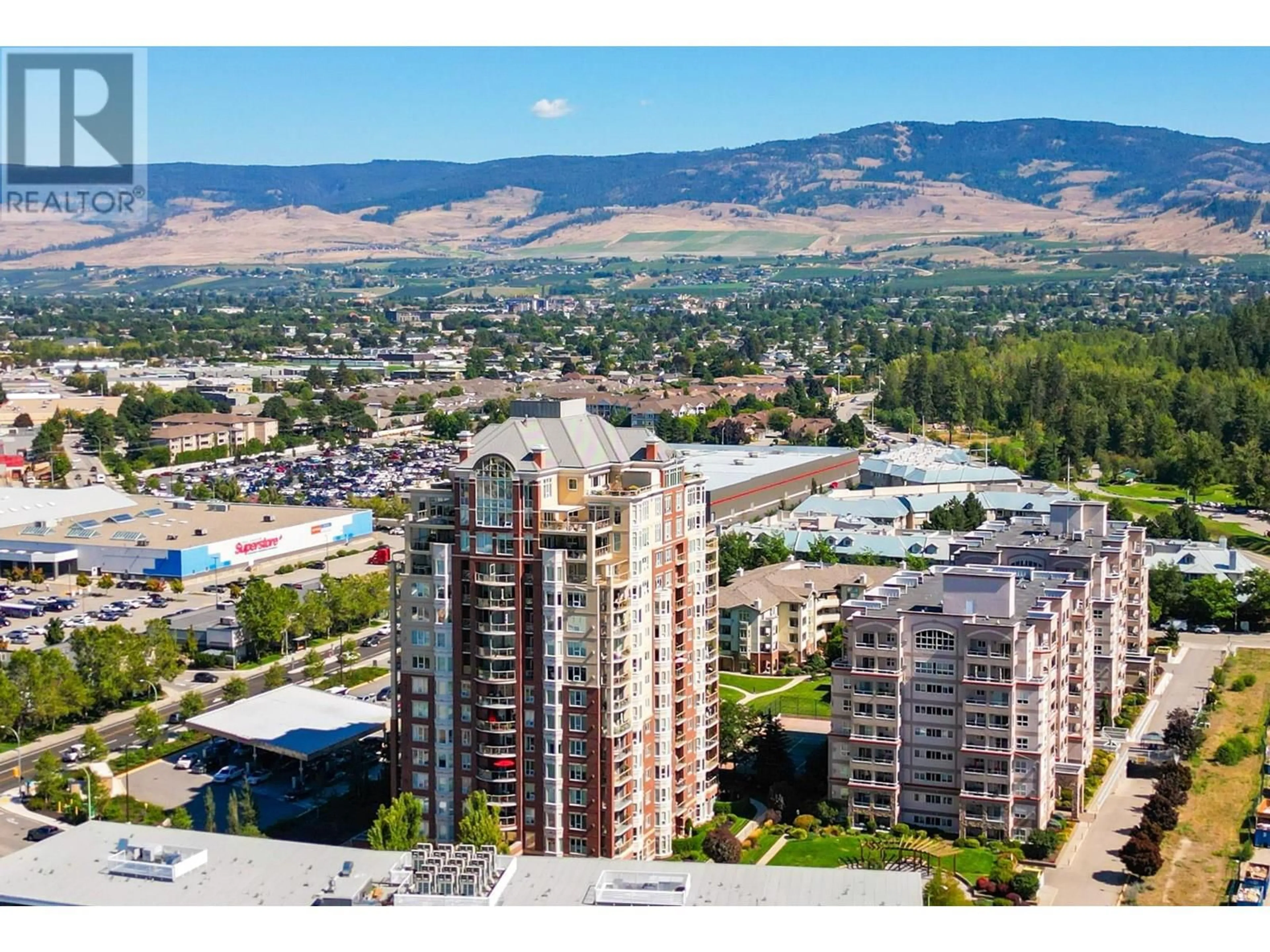 A pic from exterior of the house or condo, the view of city buildings for 1947 Underhill Street Unit# 901, Kelowna British Columbia V1X7Z5