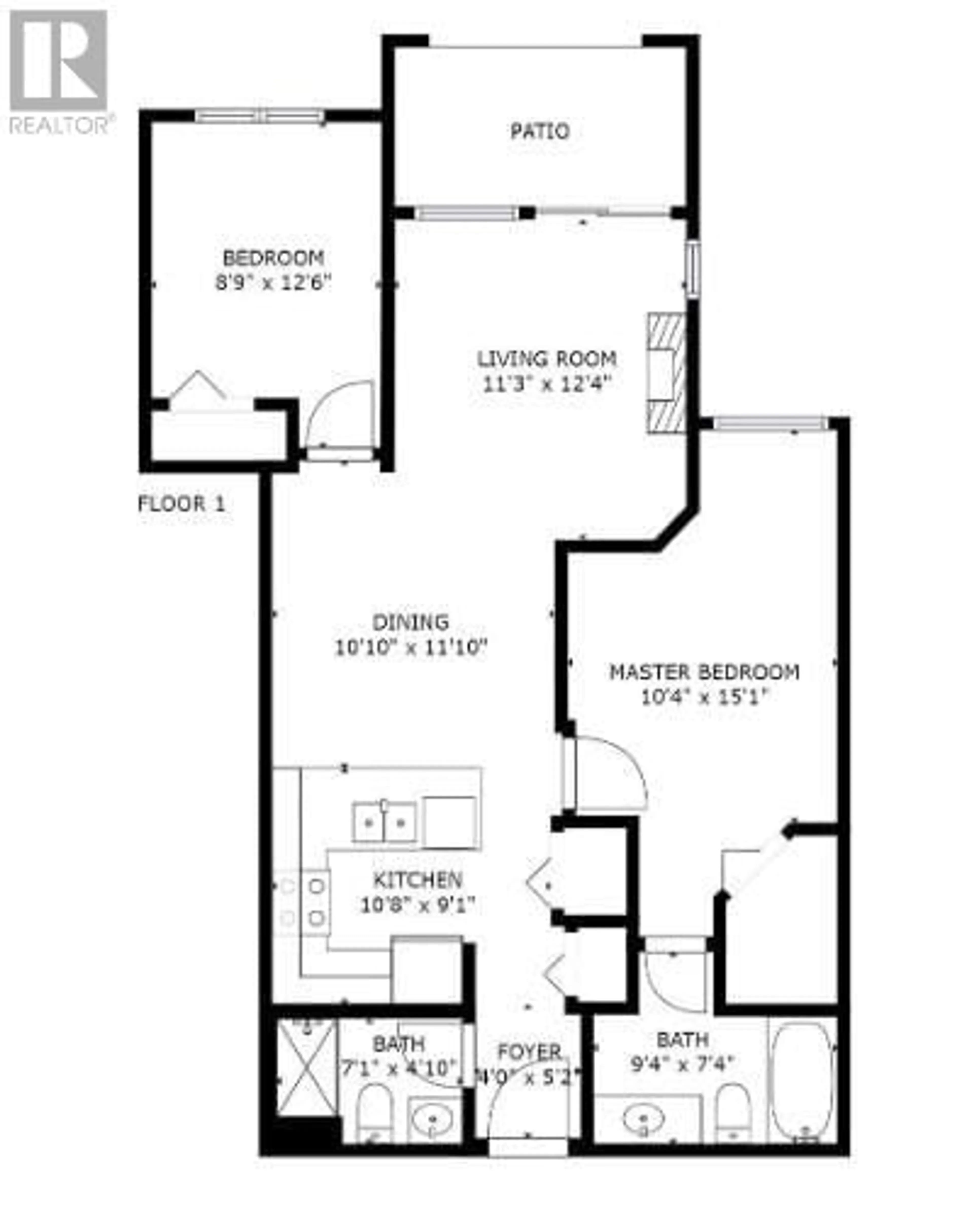 Floor plan for 140 - 1099 SUNSET DRIVE, Kelowna British Columbia V1Y9Z2