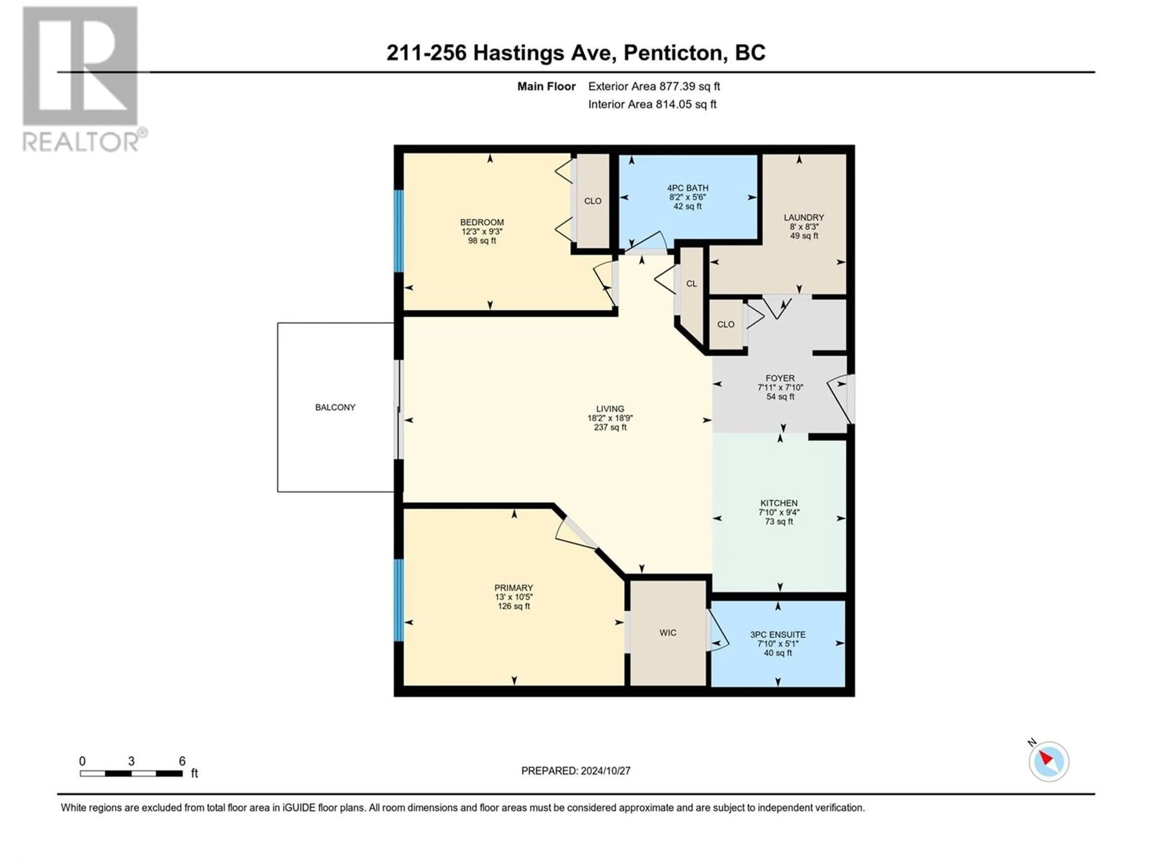 Floor plan for 256 Hastings Avenue Unit# 211, Penticton British Columbia V2A2V6