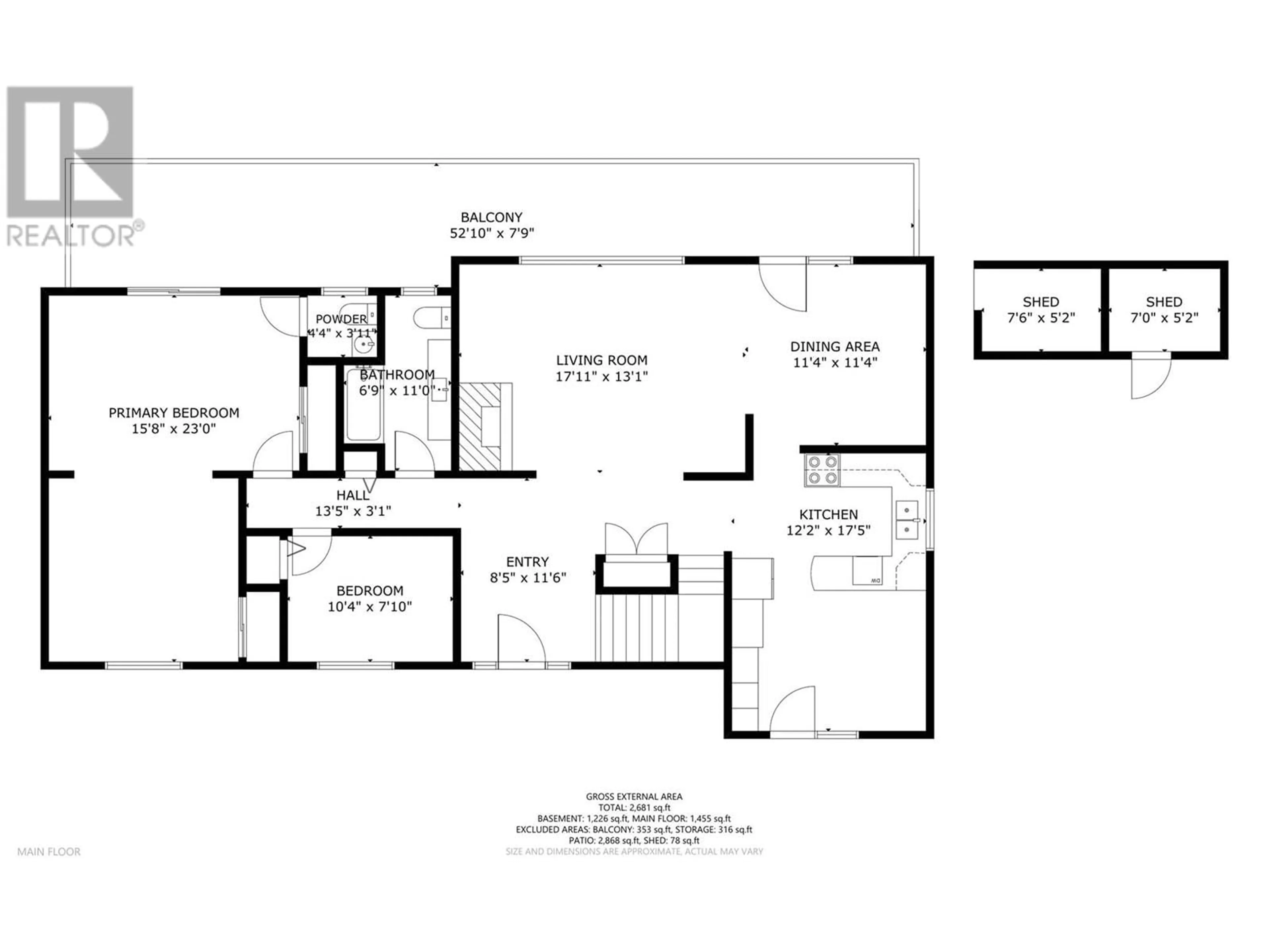 Floor plan for 536 Grouse Road, Vernon British Columbia V1B3B1