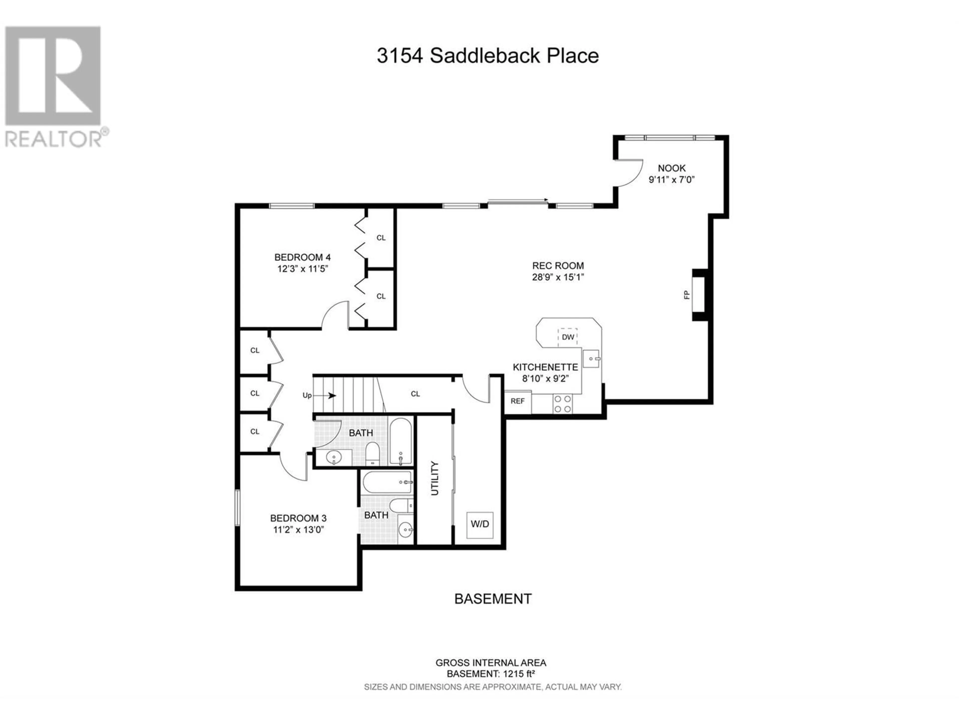 Floor plan for 3154 Saddleback Place, West Kelowna British Columbia V4T2Z6