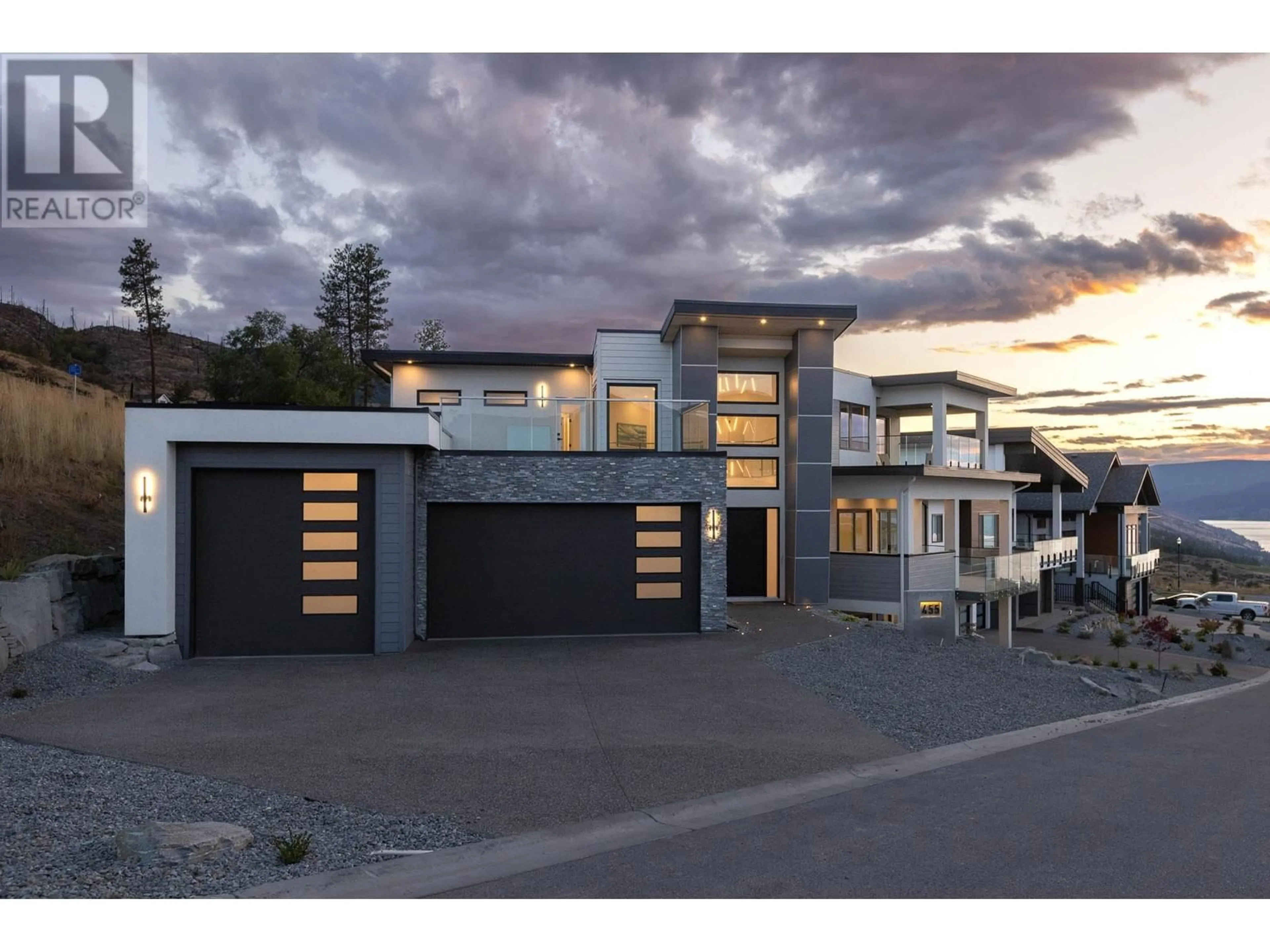 Frontside or backside of a home, the street view for 455 Redtail Court, Kelowna British Columbia V1W0B1