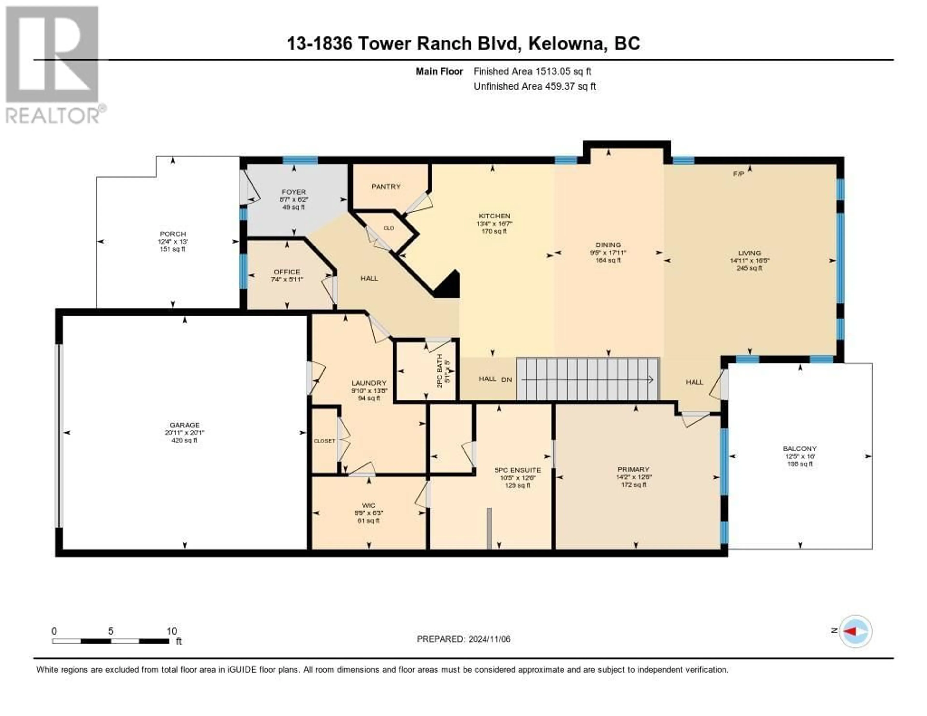 Floor plan for 1836 Tower Ranch Boulevard Unit# 13, Kelowna British Columbia V1V1S8