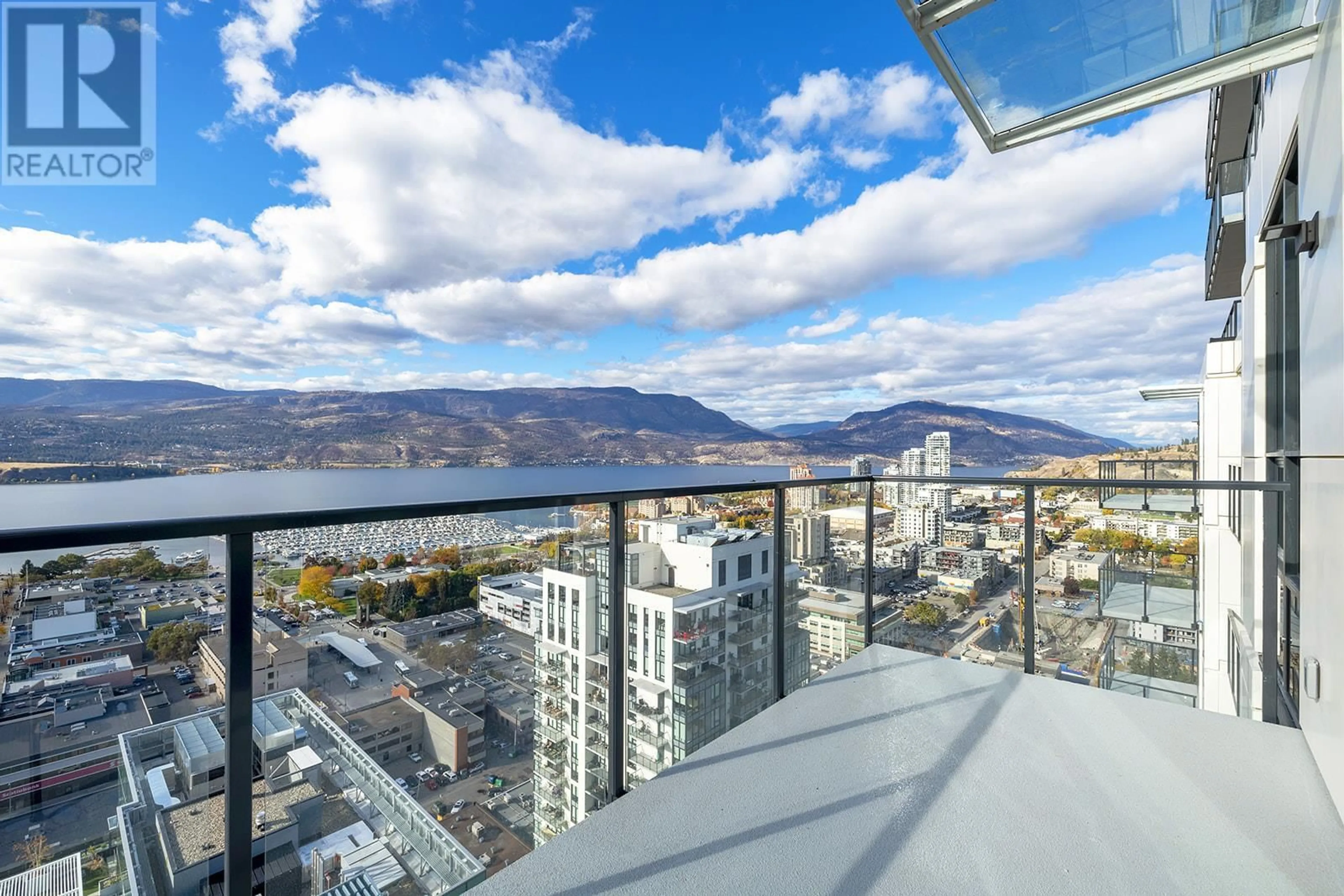 Balcony in the apartment, the view of mountain for 1488 Bertram Street Unit# 3002, Kelowna British Columbia V1Y6P2