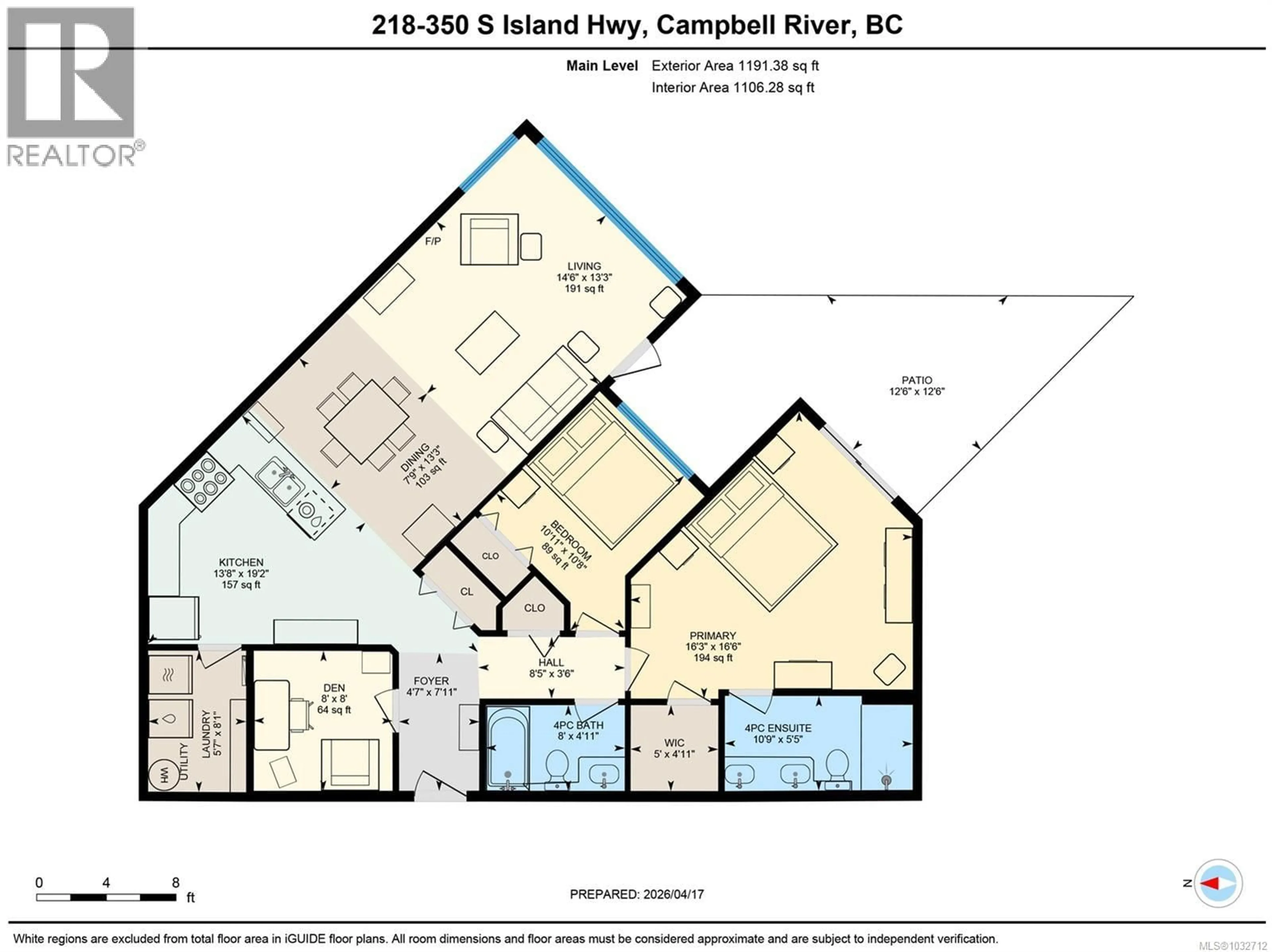 Floor plan for 218 - 350 ISLAND HIGHWAY SOUTH, Campbell River British Columbia V9W1A5