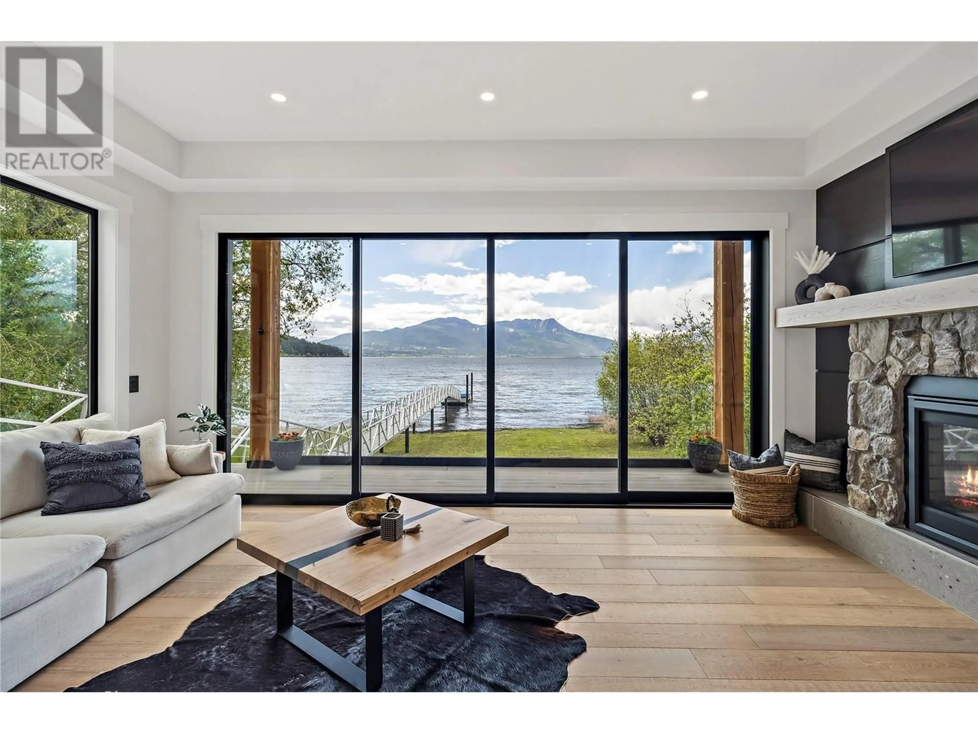 Living room, wood floors for 3700 Sunnybrae Canoe Point Road, Tappen British Columbia V0E2X1