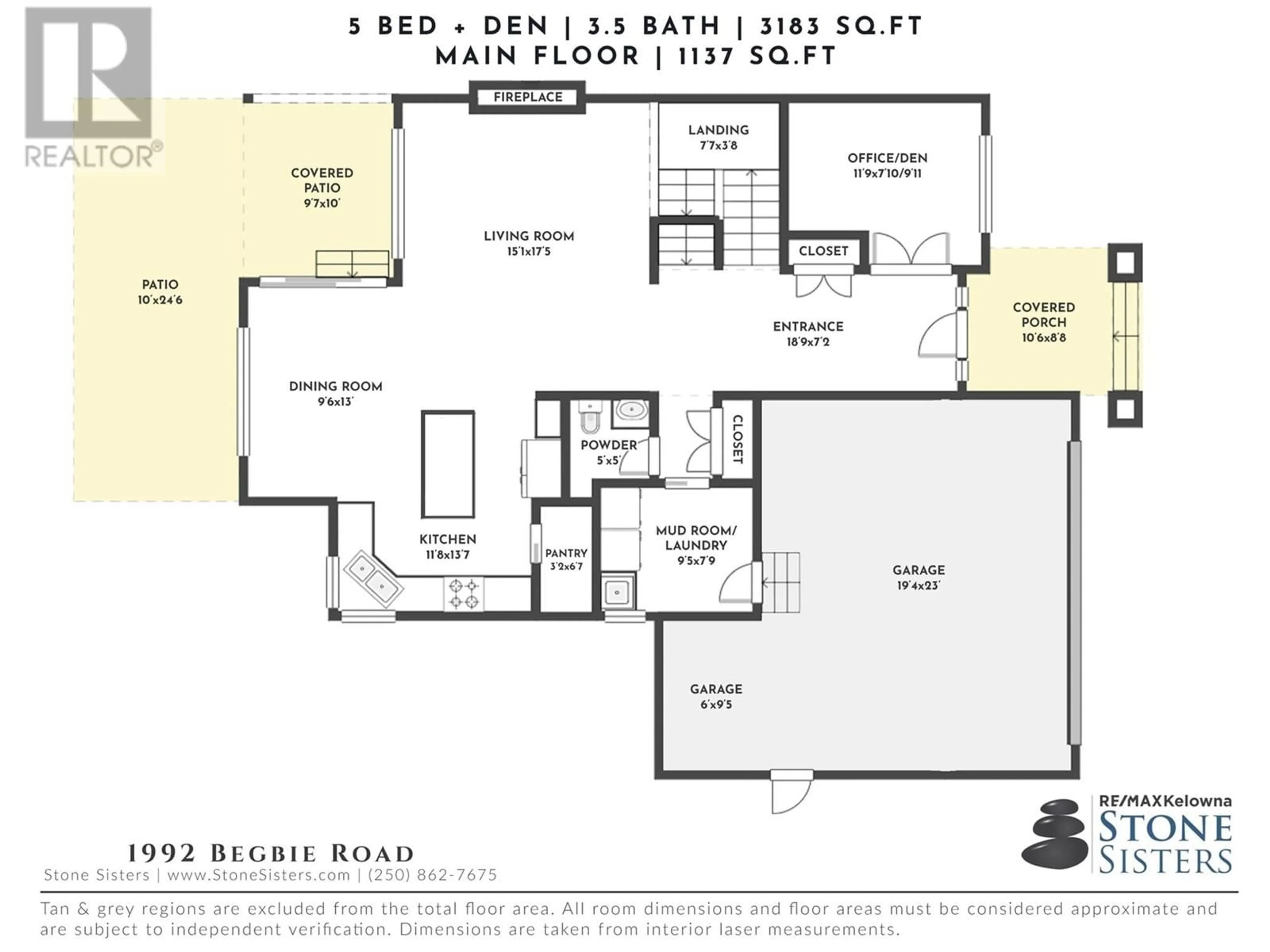 Floor plan for 1992 Begbie Road, Kelowna British Columbia V1V2C6