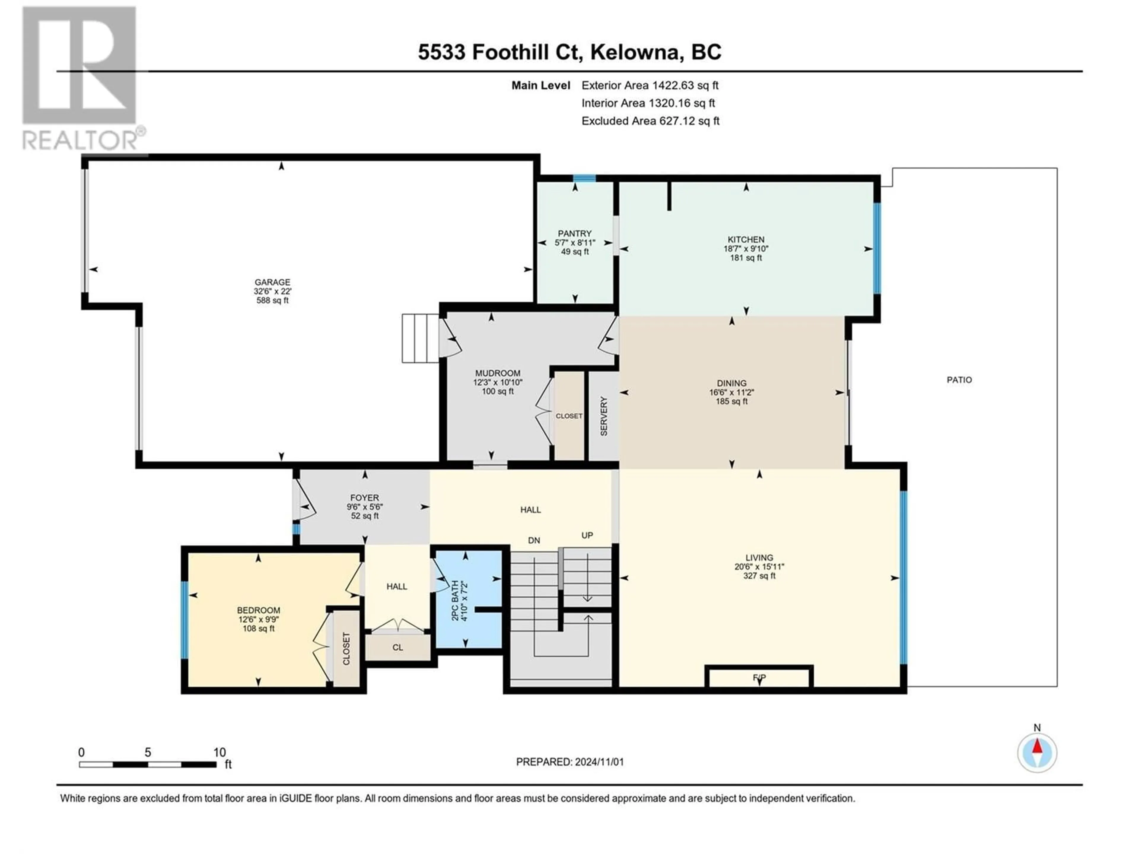 Floor plan for 5533 Foothill Court, Kelowna British Columbia V1W0C4