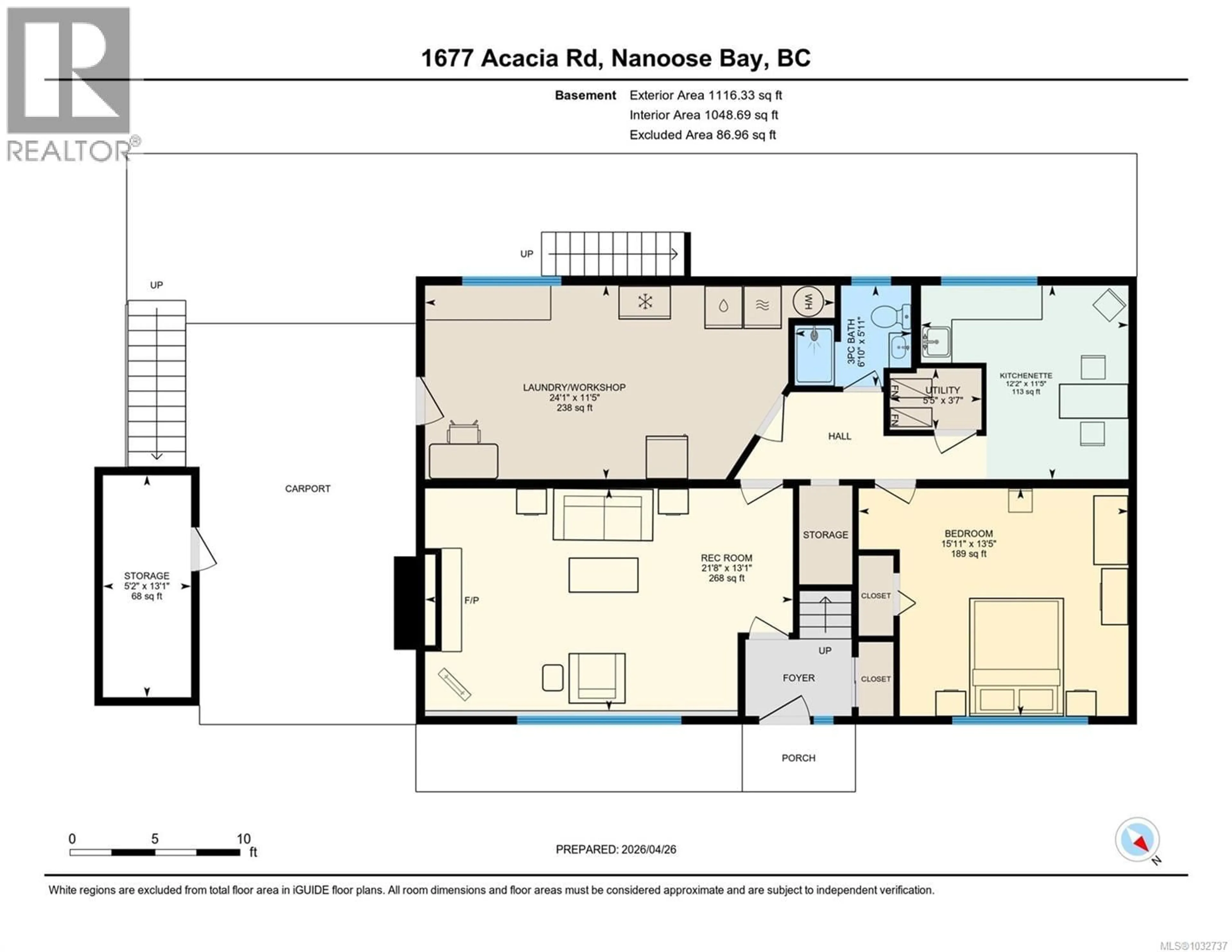 Floor plan for 1677 ACACIA ROAD, Nanoose Bay British Columbia V9P9C6