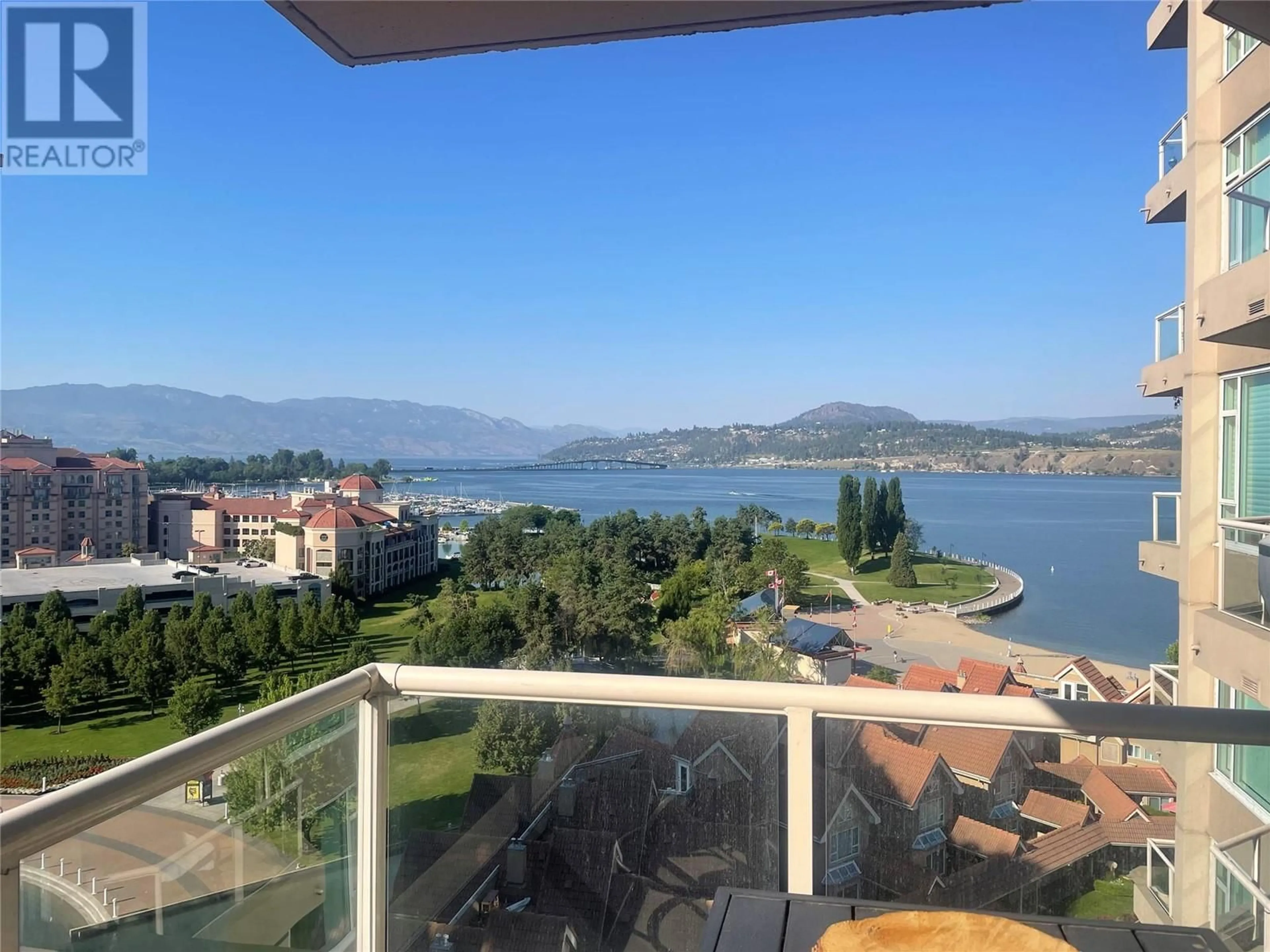 Balcony in the apartment, the view of lake or river for 1152 Sunset Drive Unit# 1201, Kelowna British Columbia V1Y9R7