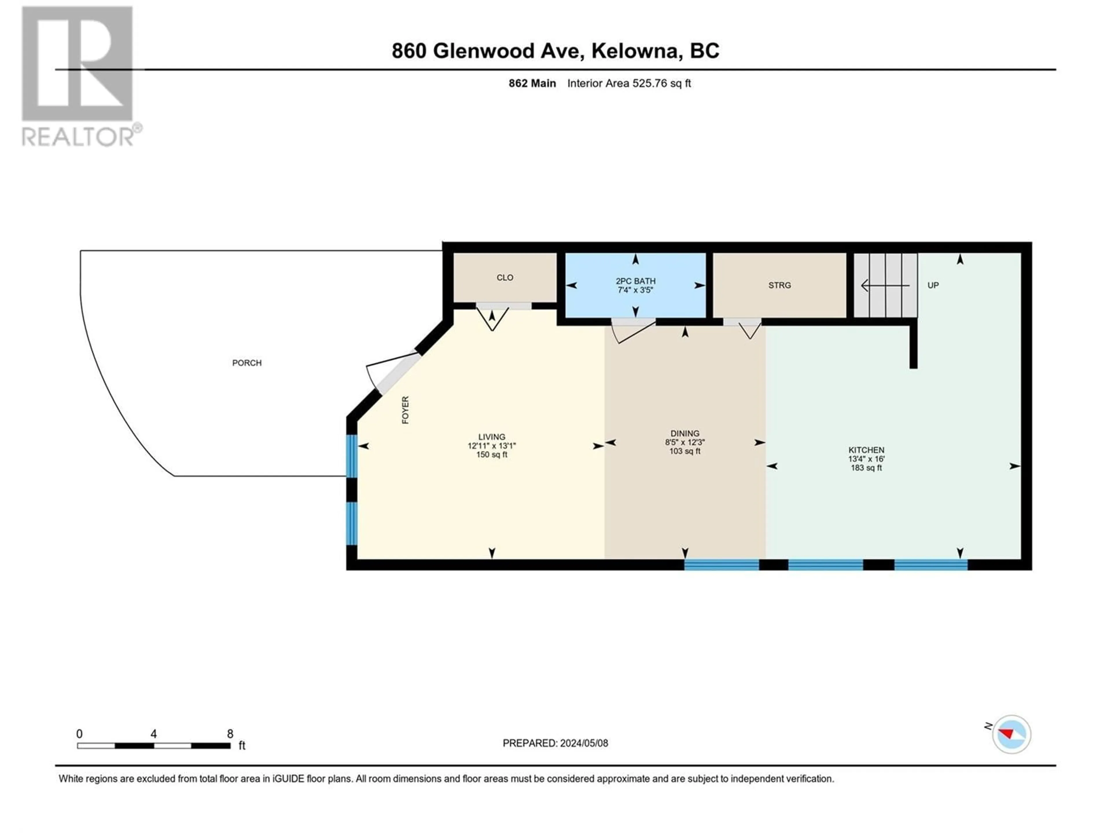 Floor plan for 864 Glenwood Avenue, Kelowna British Columbia V1Y5M5