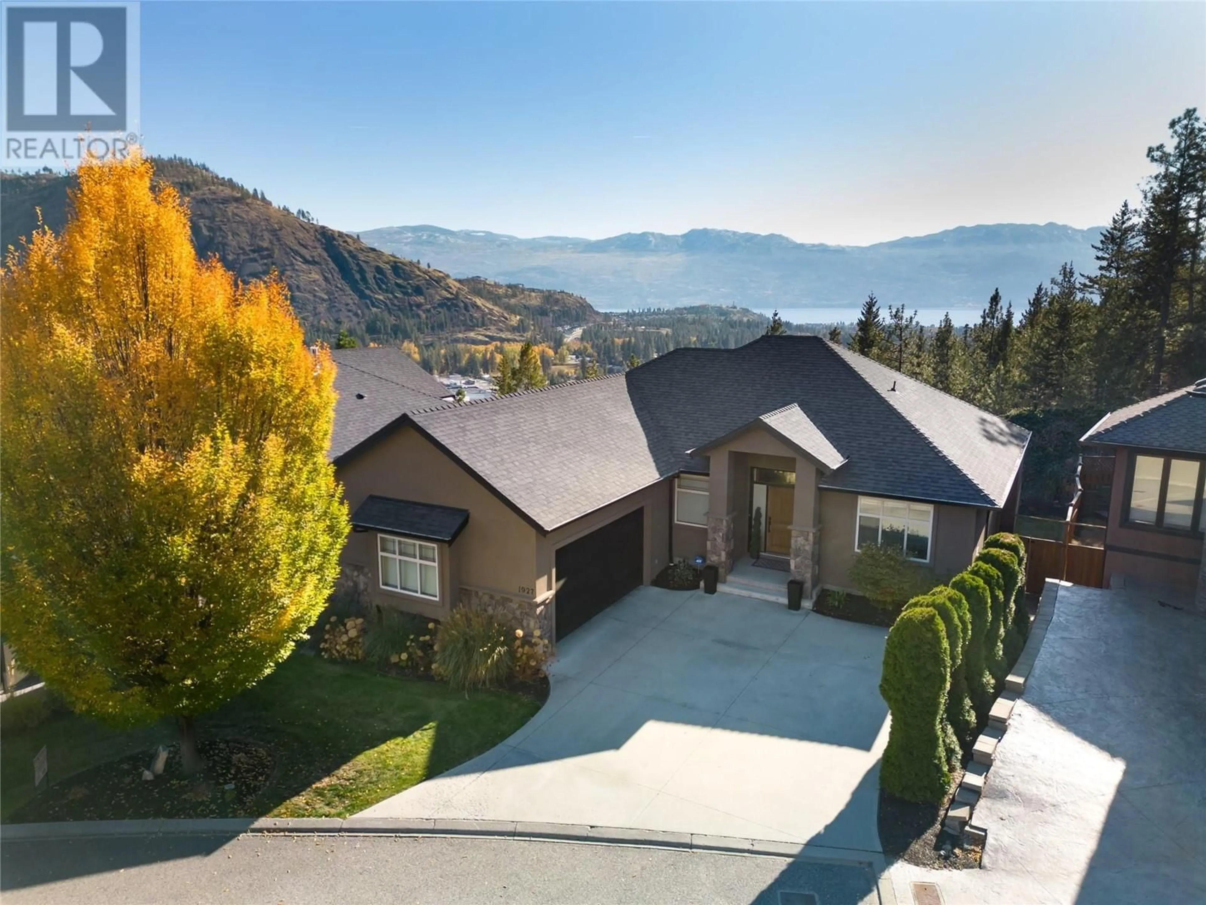 Frontside or backside of a home, the street view for 1927 Cornerstone Drive, West Kelowna British Columbia V4T2Y3