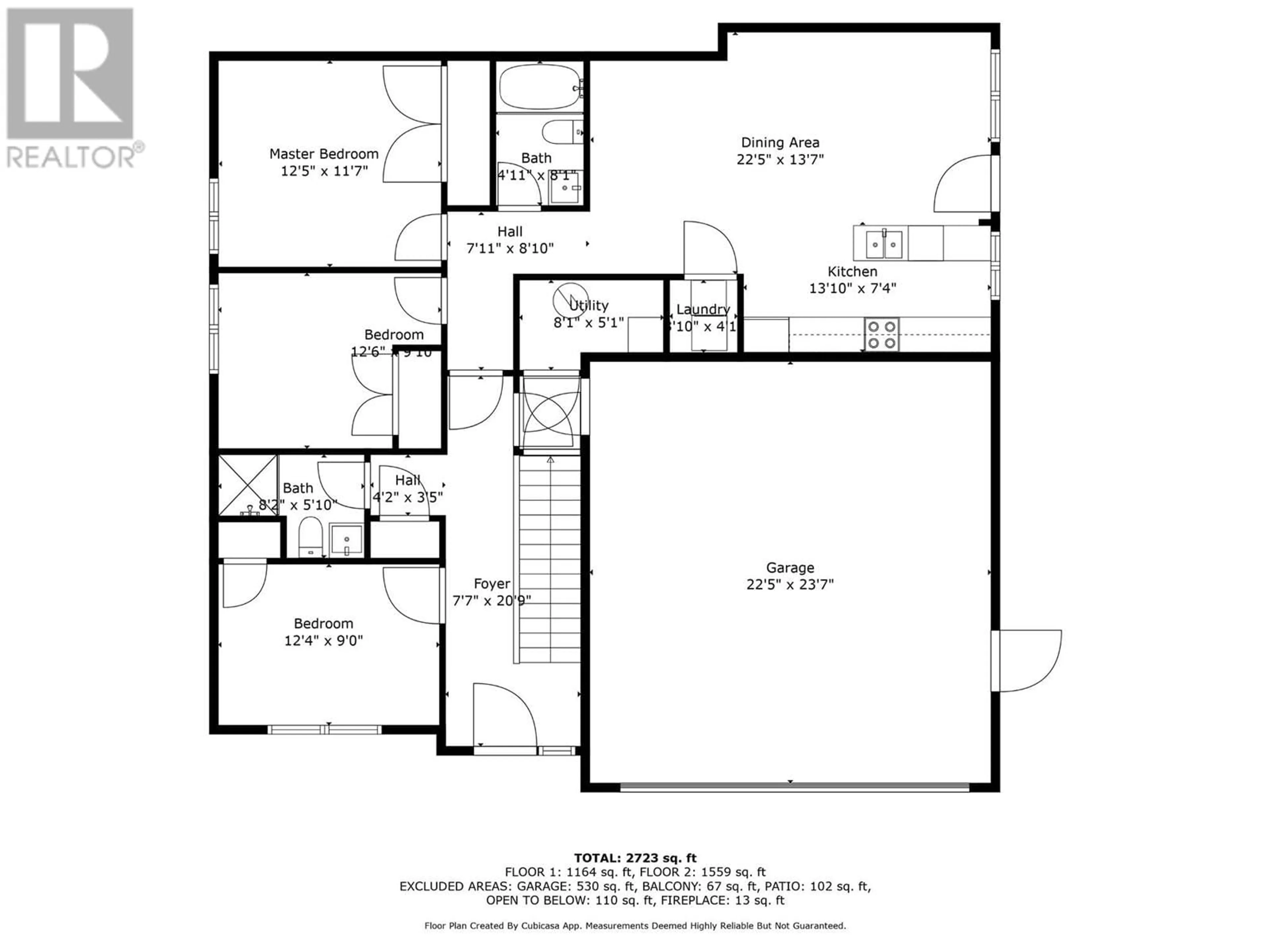 Floor plan for 1725 BALSAM Place, Kamloops British Columbia V2E0E2