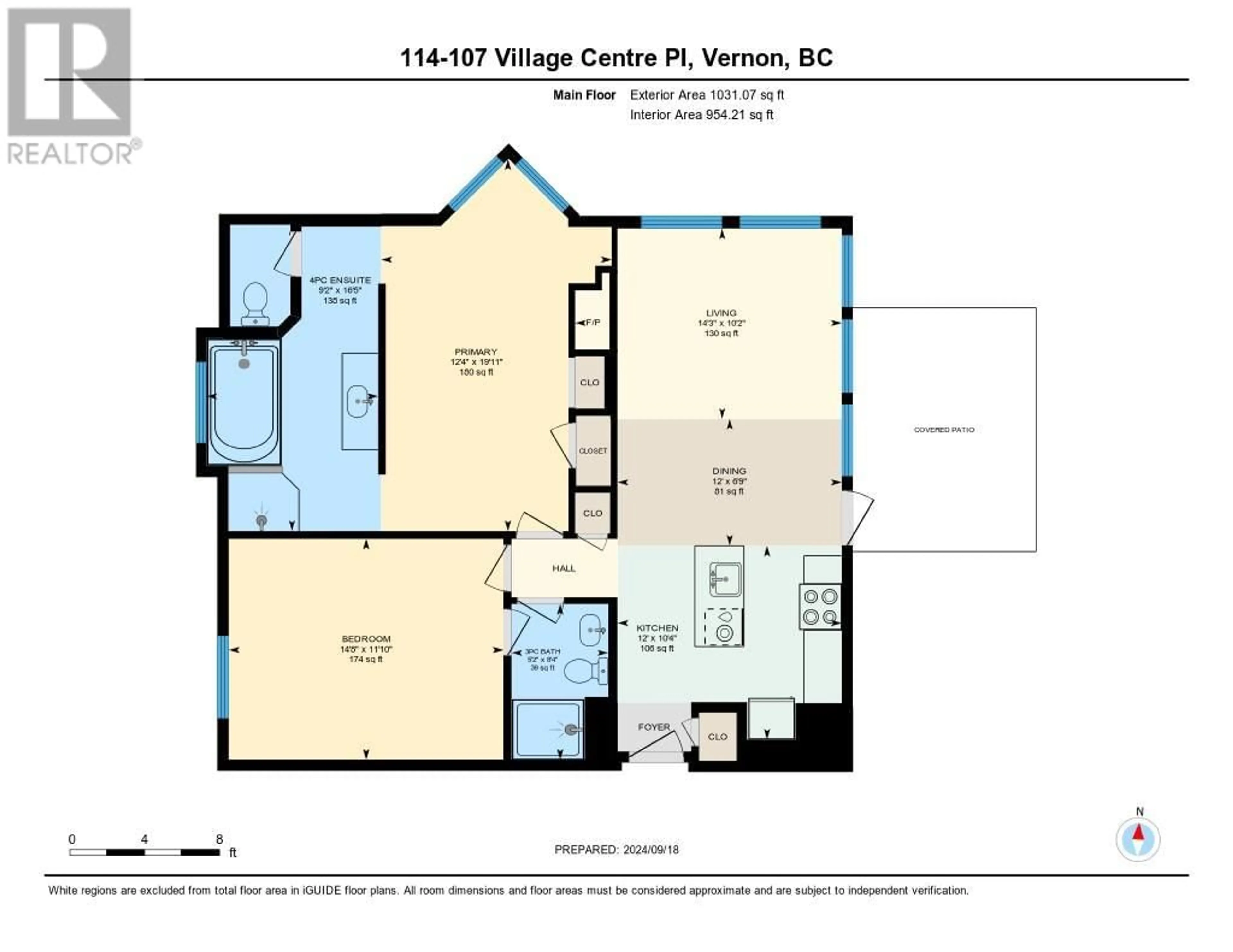 Floor plan for 107 Village Centre Court Unit# 412, Vernon British Columbia V1H1Y8