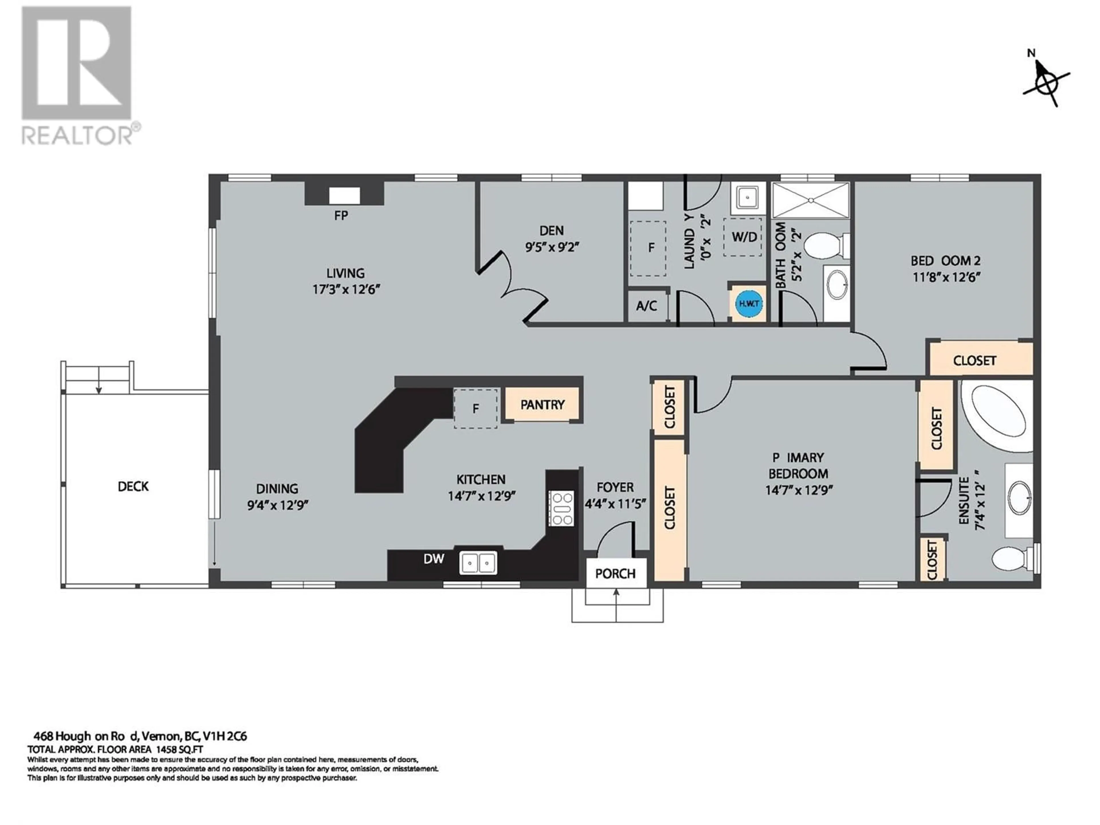 Floor plan for 9468 Houghton Road, Vernon British Columbia V1H2C9