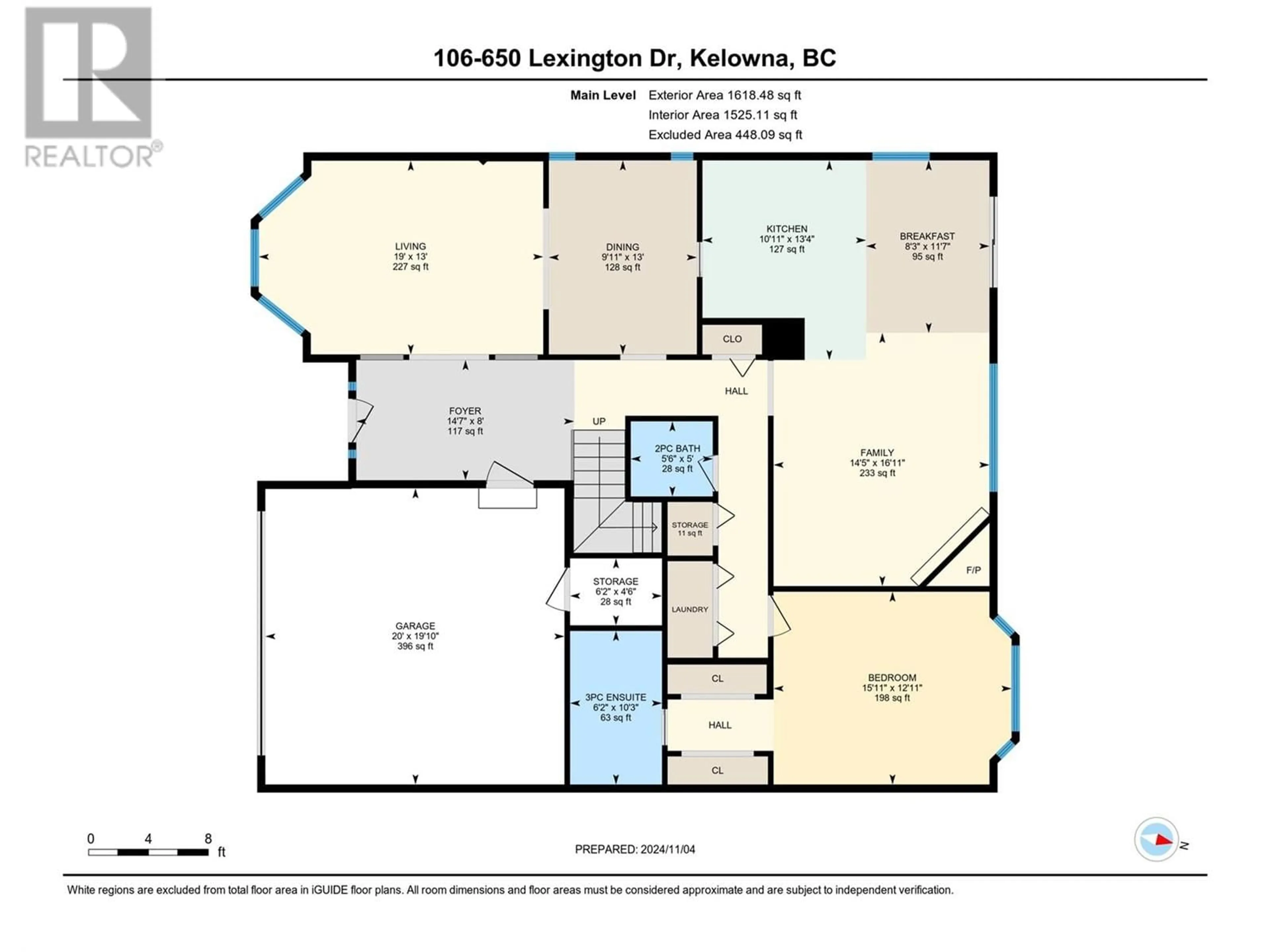 Floor plan for 650 Lexington Drive Unit# 106, Kelowna British Columbia V1W3B6