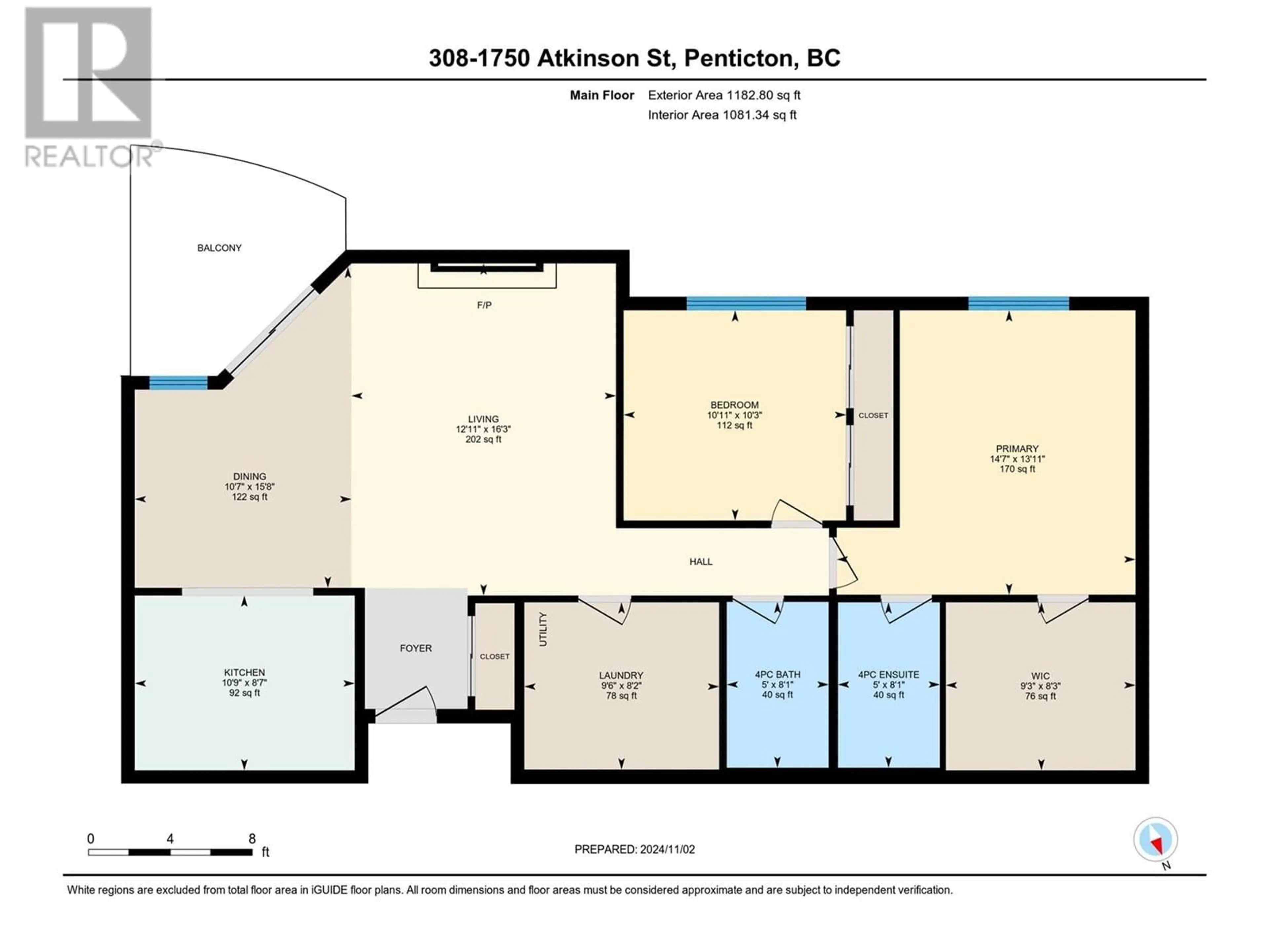 Floor plan for 1750 Atkinson Street Unit# 308, Penticton British Columbia V2A7M6