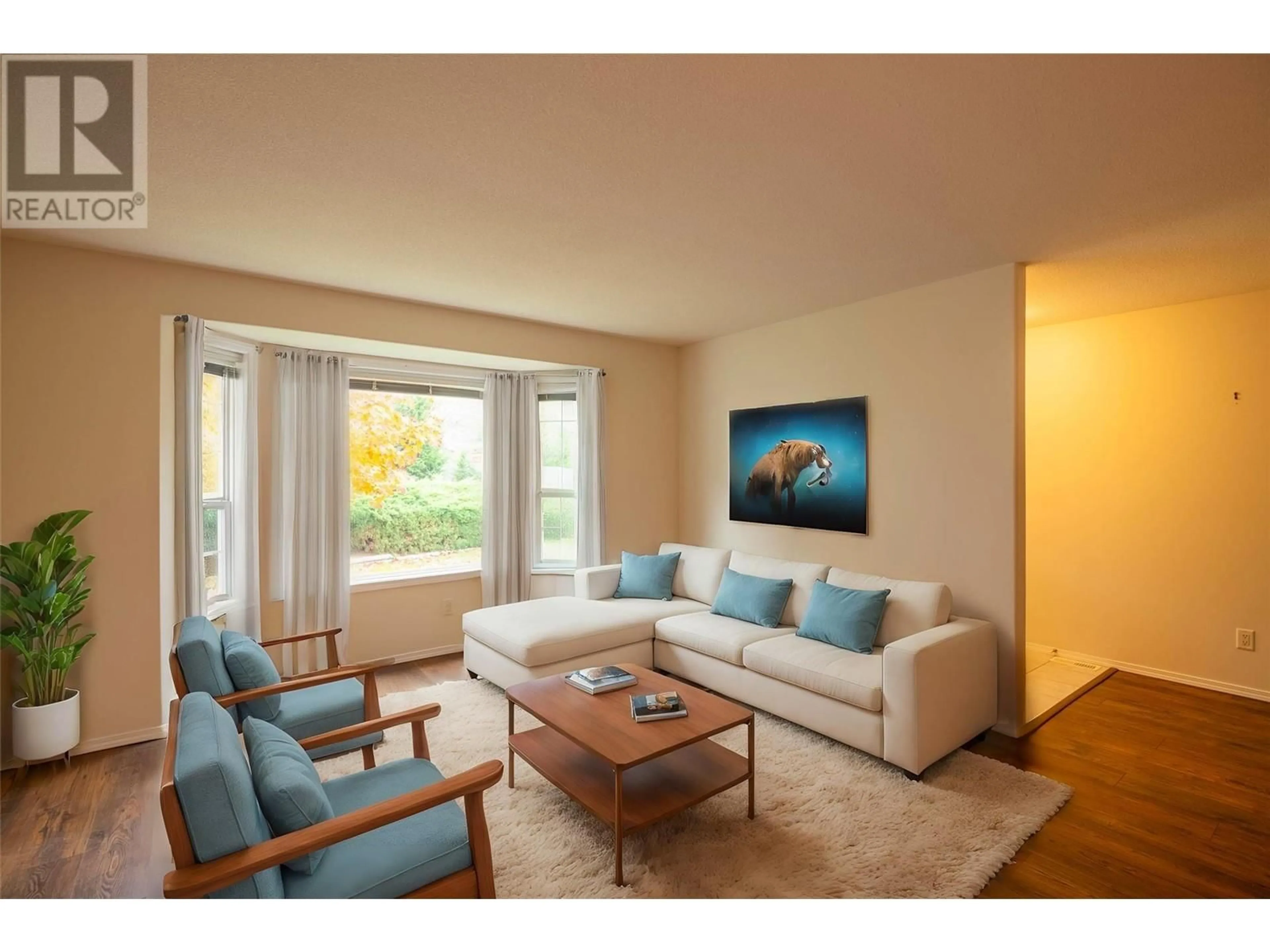 Living room, wood floors for 4791 Uplands Drive, Kamloops British Columbia V2C6S9