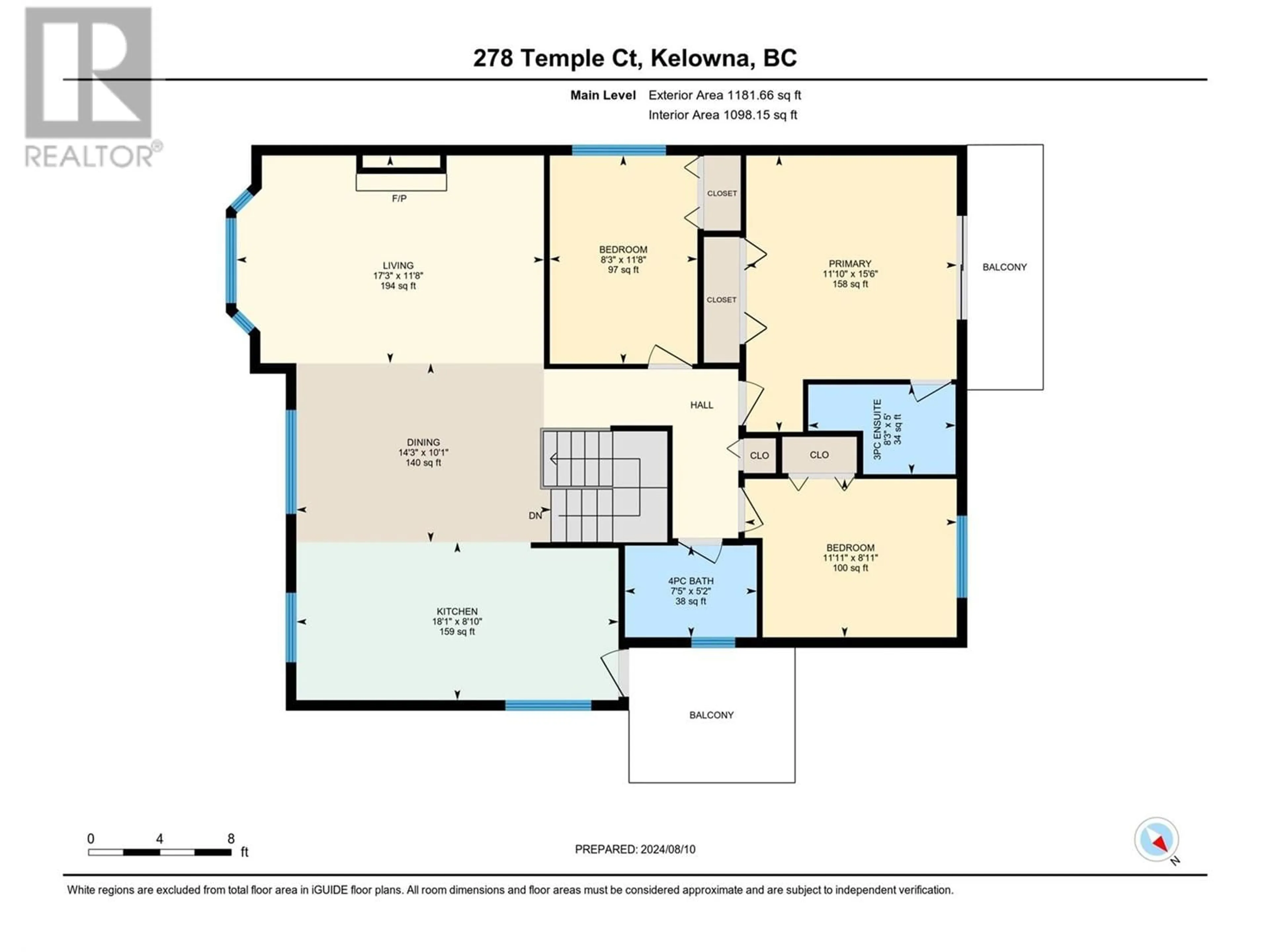 Floor plan for 278 Temple Court, Kelowna British Columbia V1X7A3