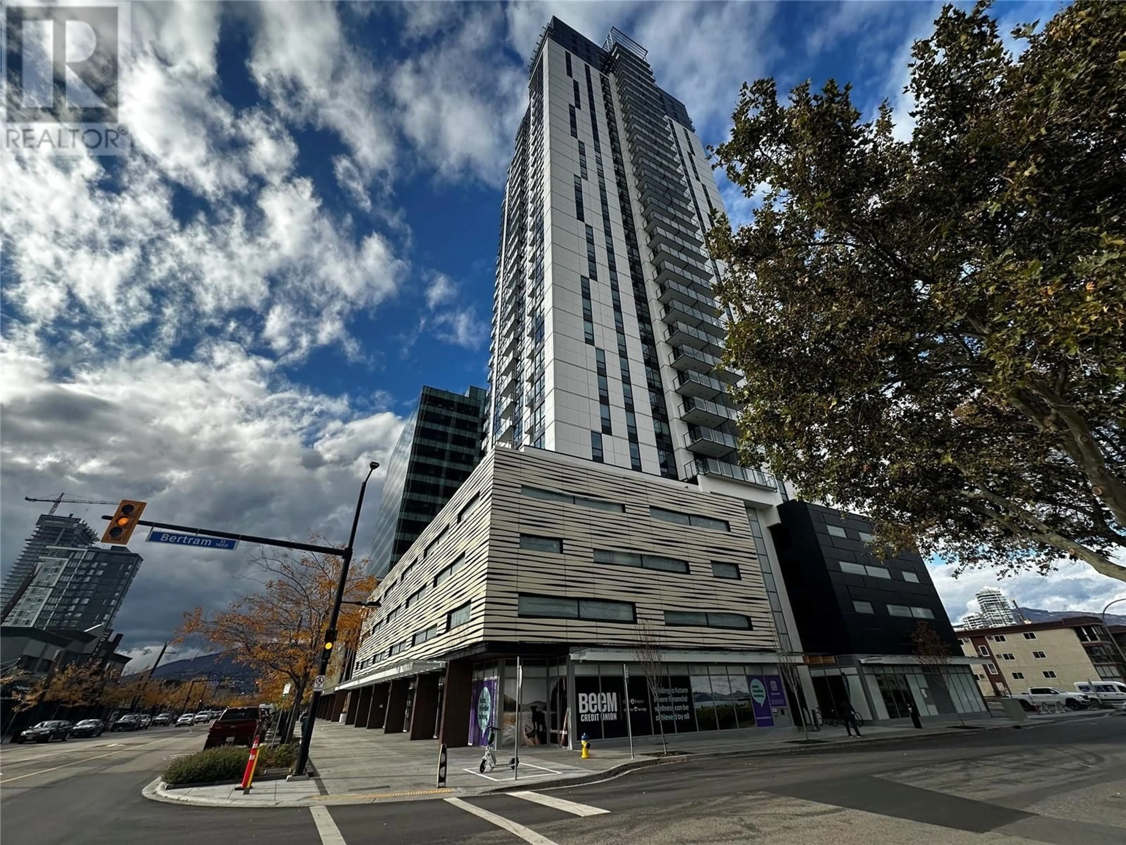 A pic from exterior of the house or condo, the front or back of building for 1488 Bertram Street Unit# 1610, Kelowna British Columbia V1Y0M6