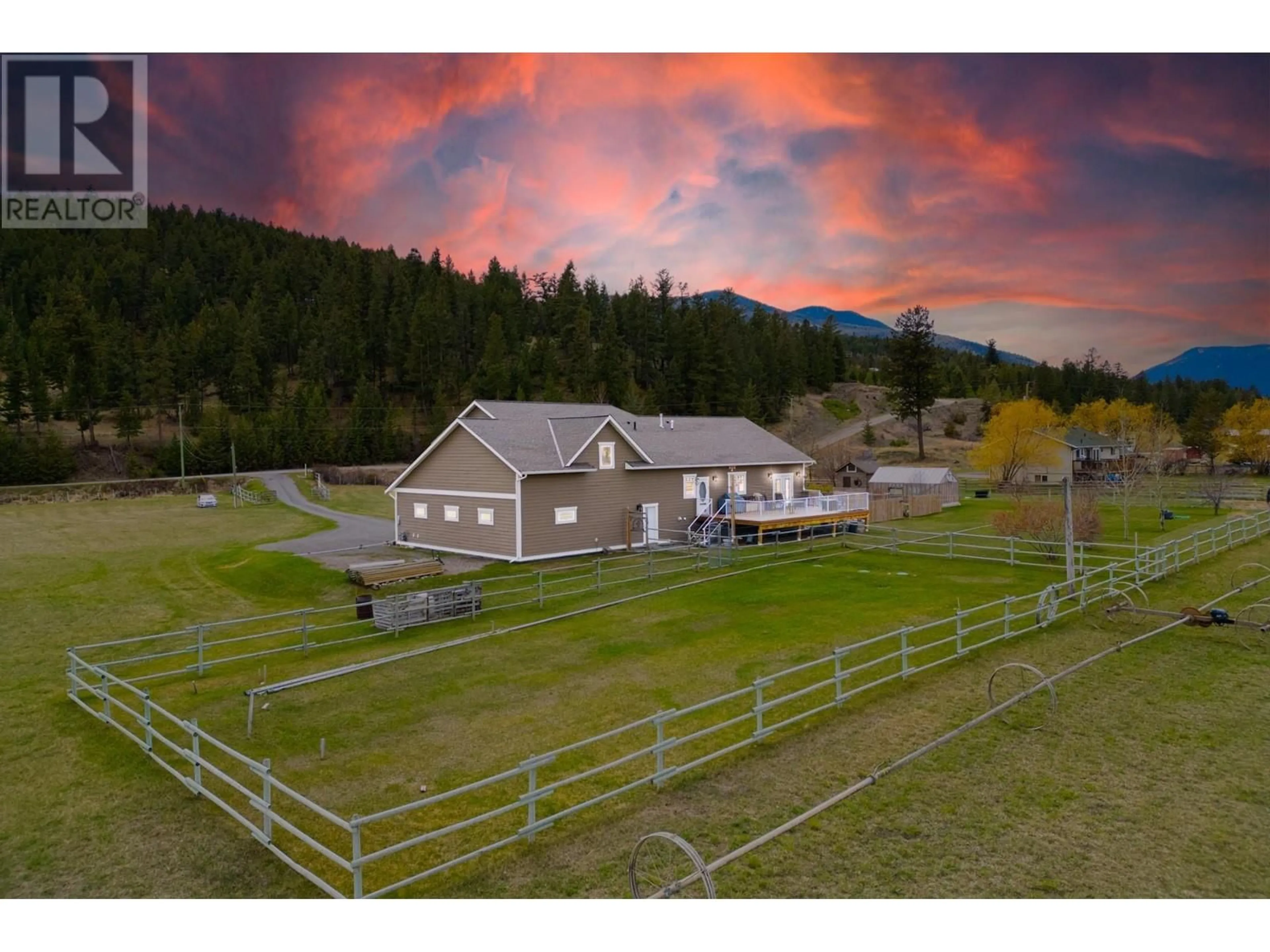 A pic from exterior of the house or condo, the fenced backyard for 661 LAGOON COURT Road, Clinton British Columbia V0K1K0